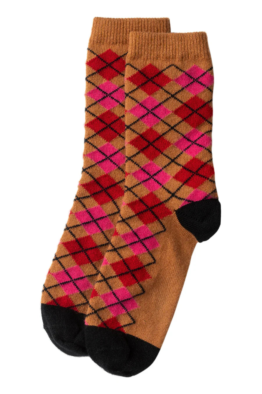 Kaschmir Socken mit Argyle Muster
