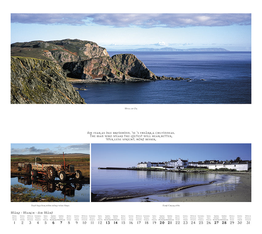 Heinz Fesl Schottland Wandkalender 2027 — Innenansicht mit Panorama- und Detailbildern