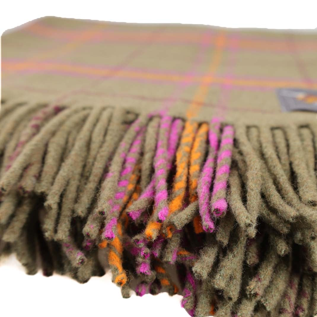 Scottish wool blankets Check | Grey and pink