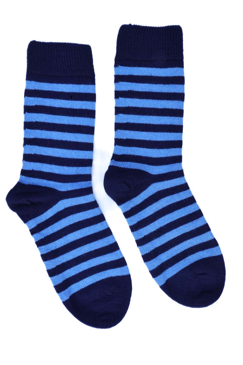 Striped socks for women | Navy and blue