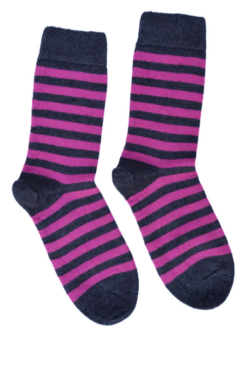 Striped socks for women | Pink and grey