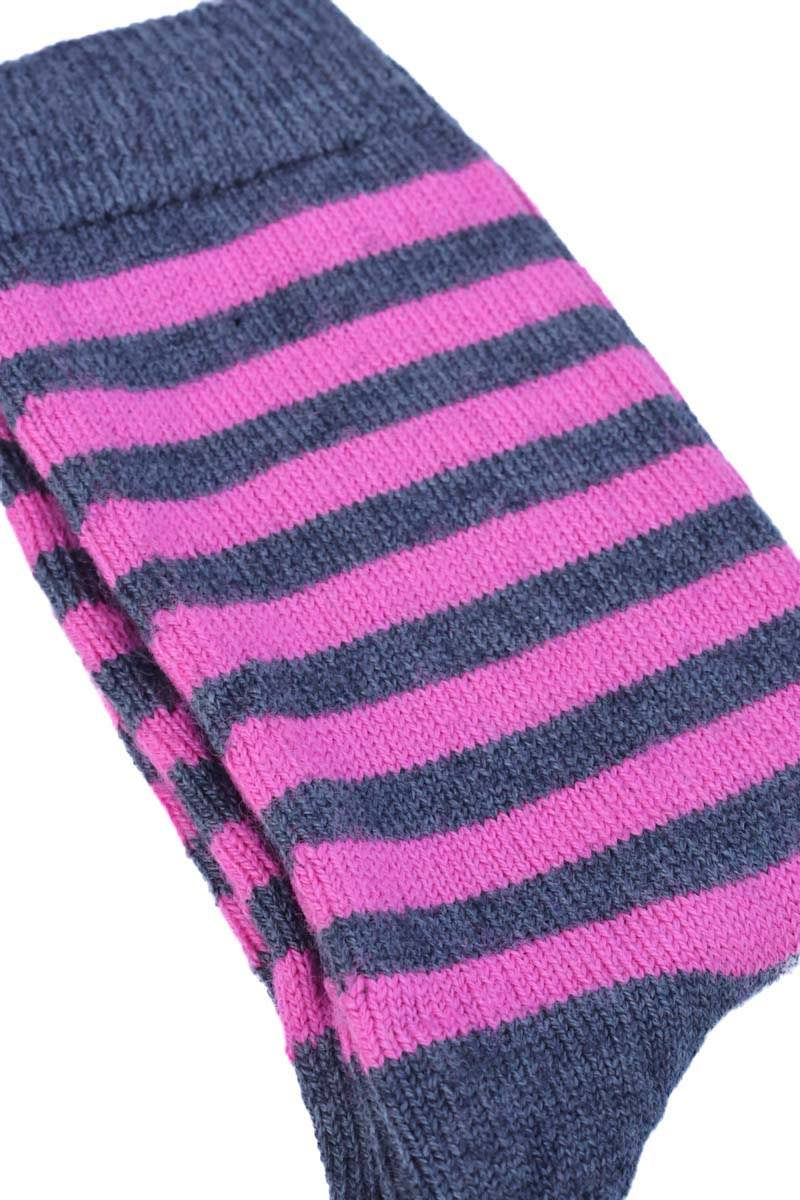 Striped socks for women | Pink and grey