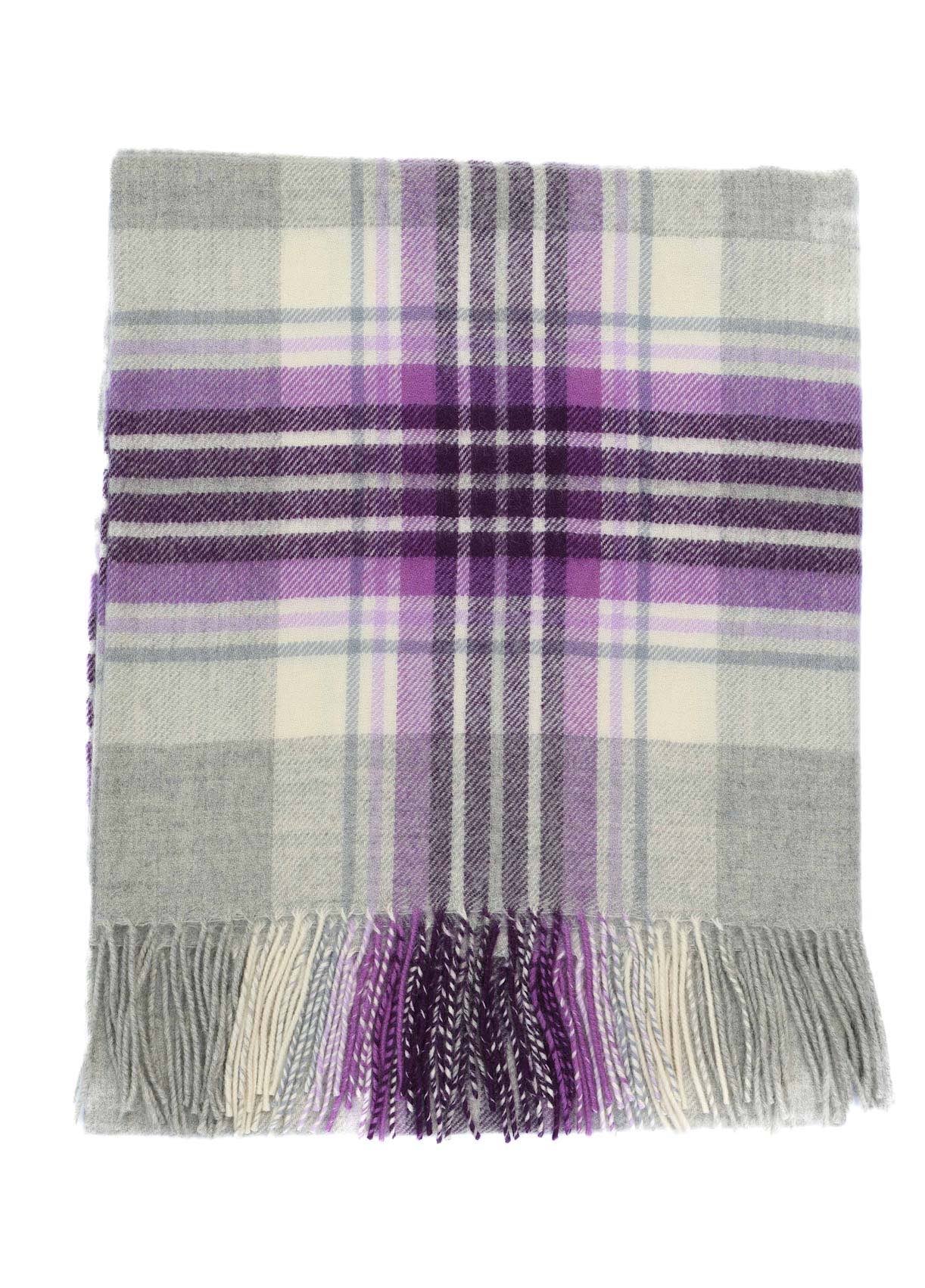 Wool blanket tartan grey