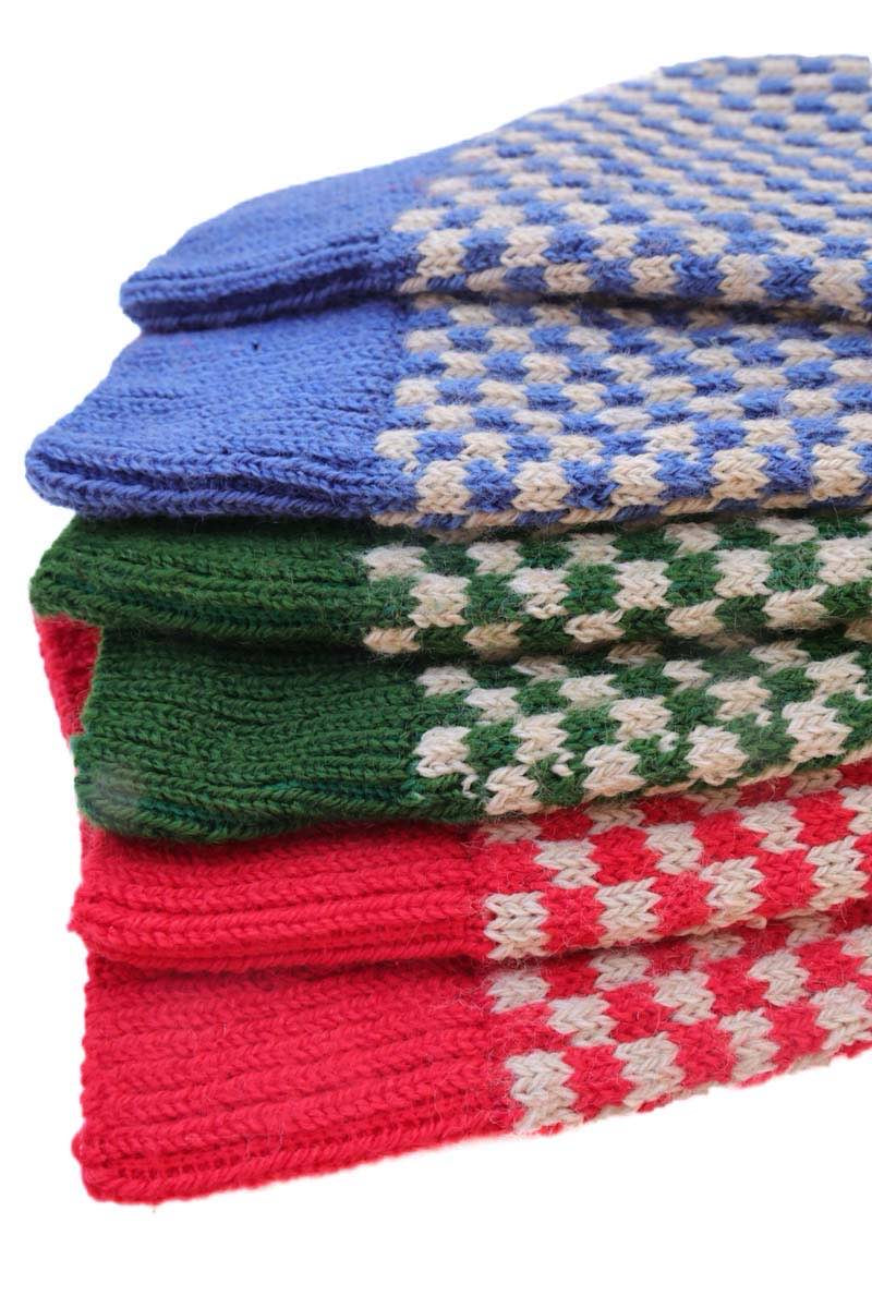 Women's Checkered Denim Blue Socks