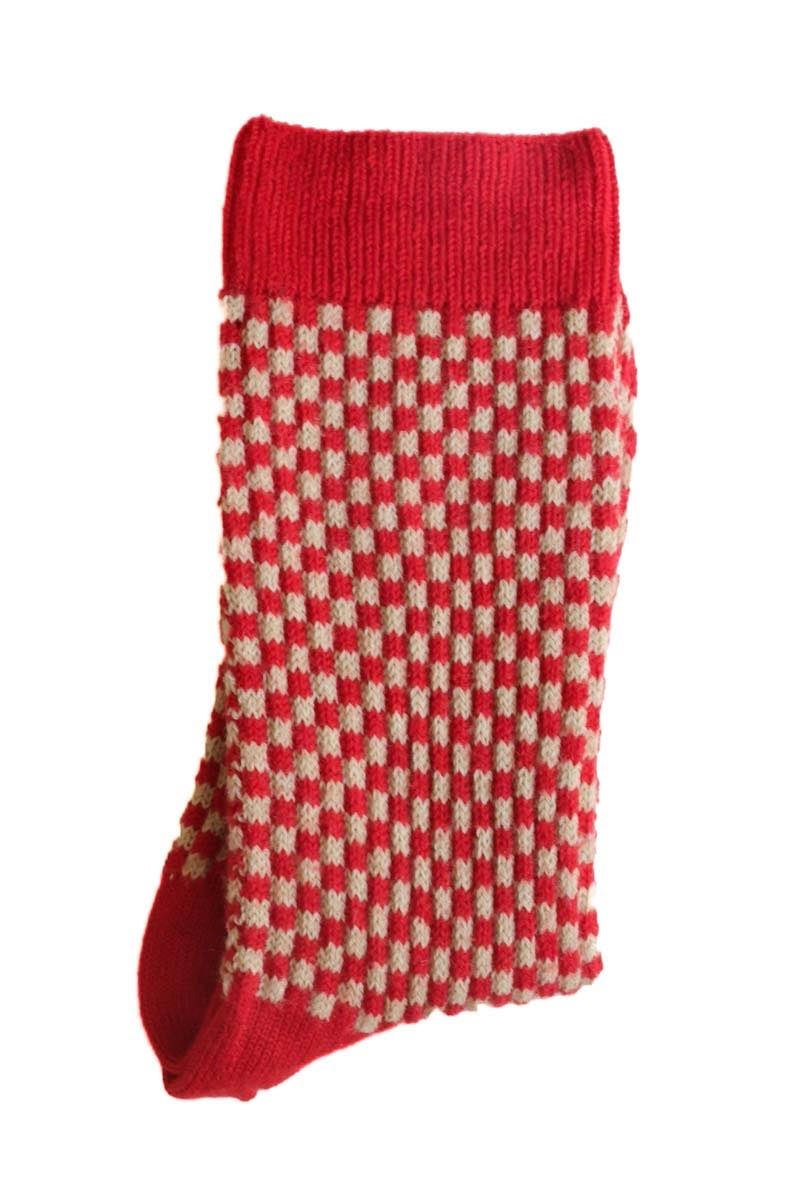 Women's Checkered Socks - Red