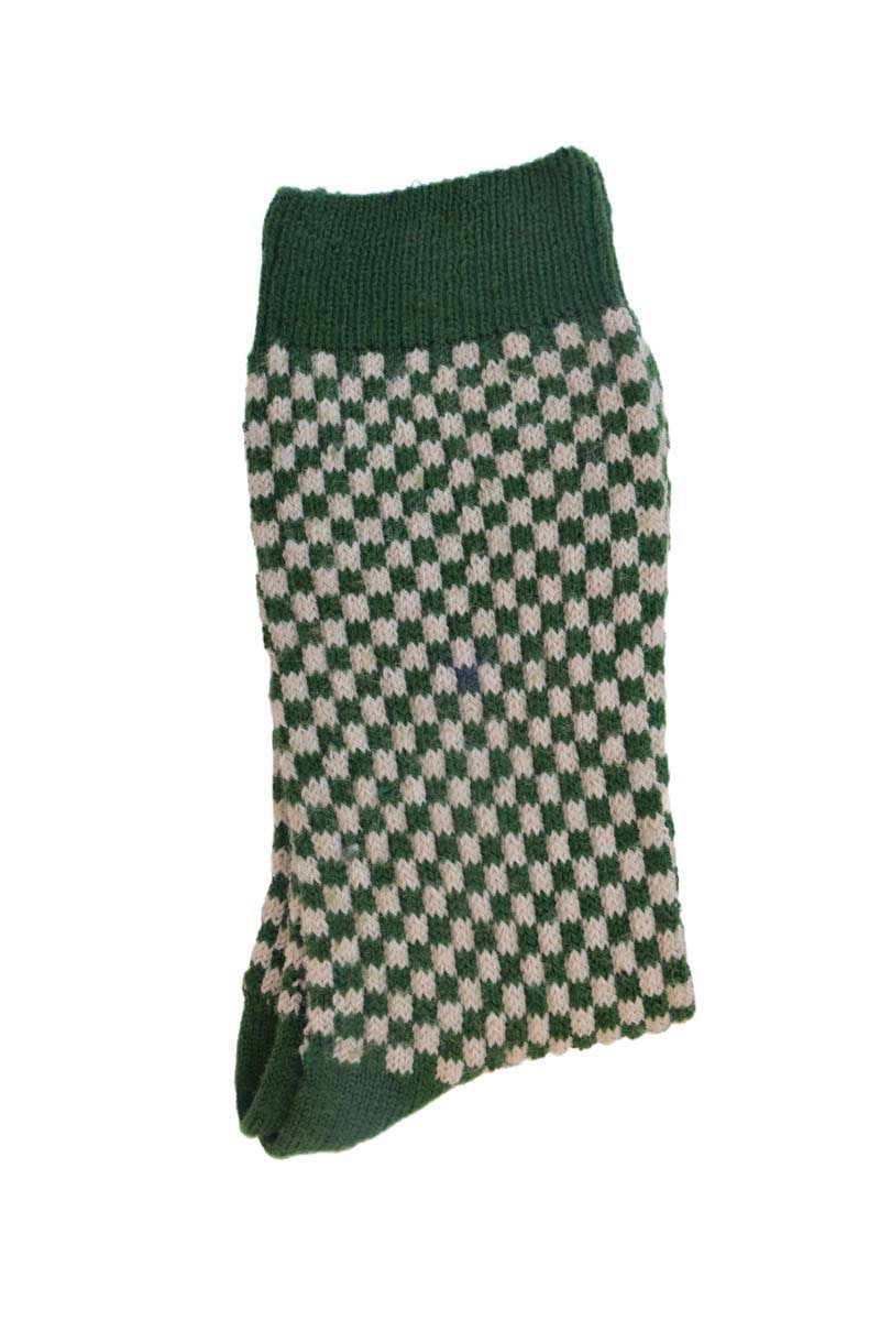 Women's Checkered Socks - Ivy Green