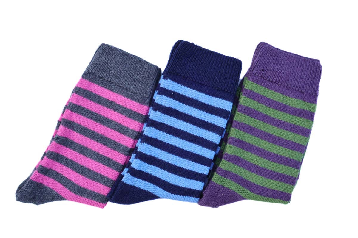 Striped socks for women | Pink and grey