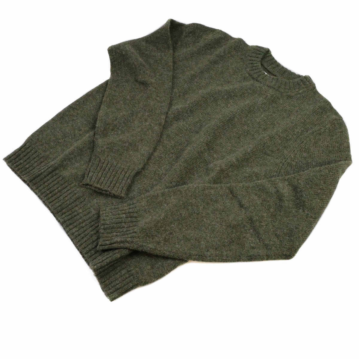 Eribé Brora Herren Pullover Green Lichen | Shetlandwolle