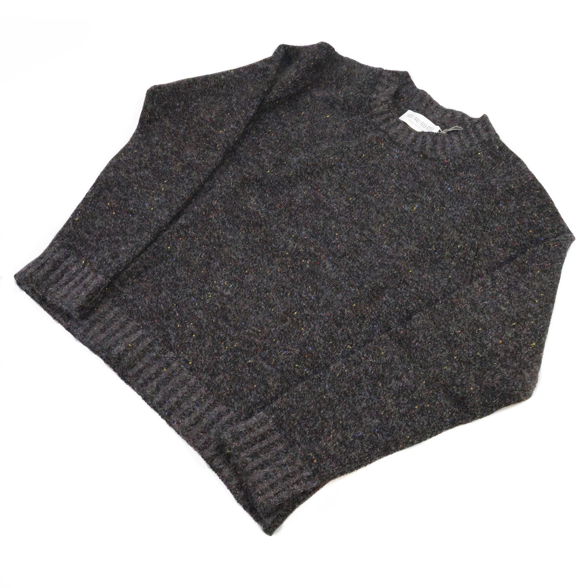 Eribé Herren Bruar Falls Pullover Gravel — Fair Isle Muster, 100% Shetlandwolle, Made in Scotland