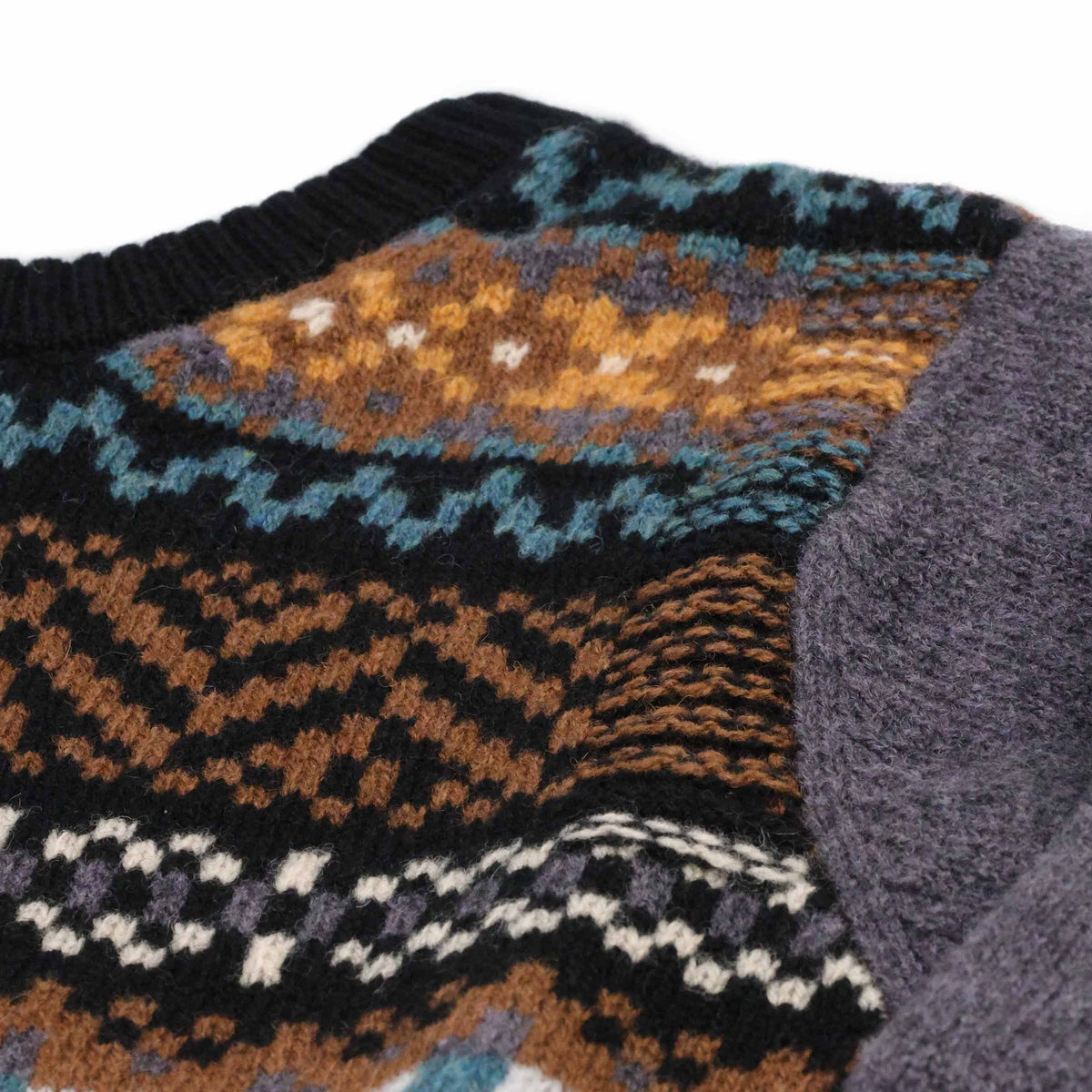 Eribé Damen Stobo Graffiti Pullover Birlie | Lila & Senfgelb · Wendbar · Merino Lammwolle