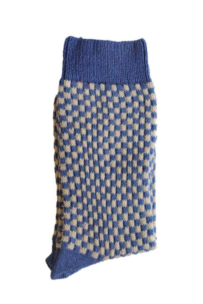 Women's Checkered Denim Blue Socks