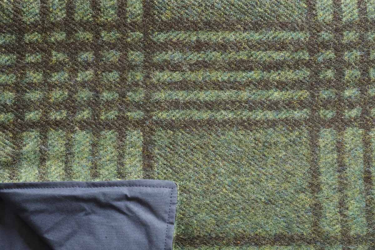 Family Picnic Blanket | Blue and Grey Shetland Wool