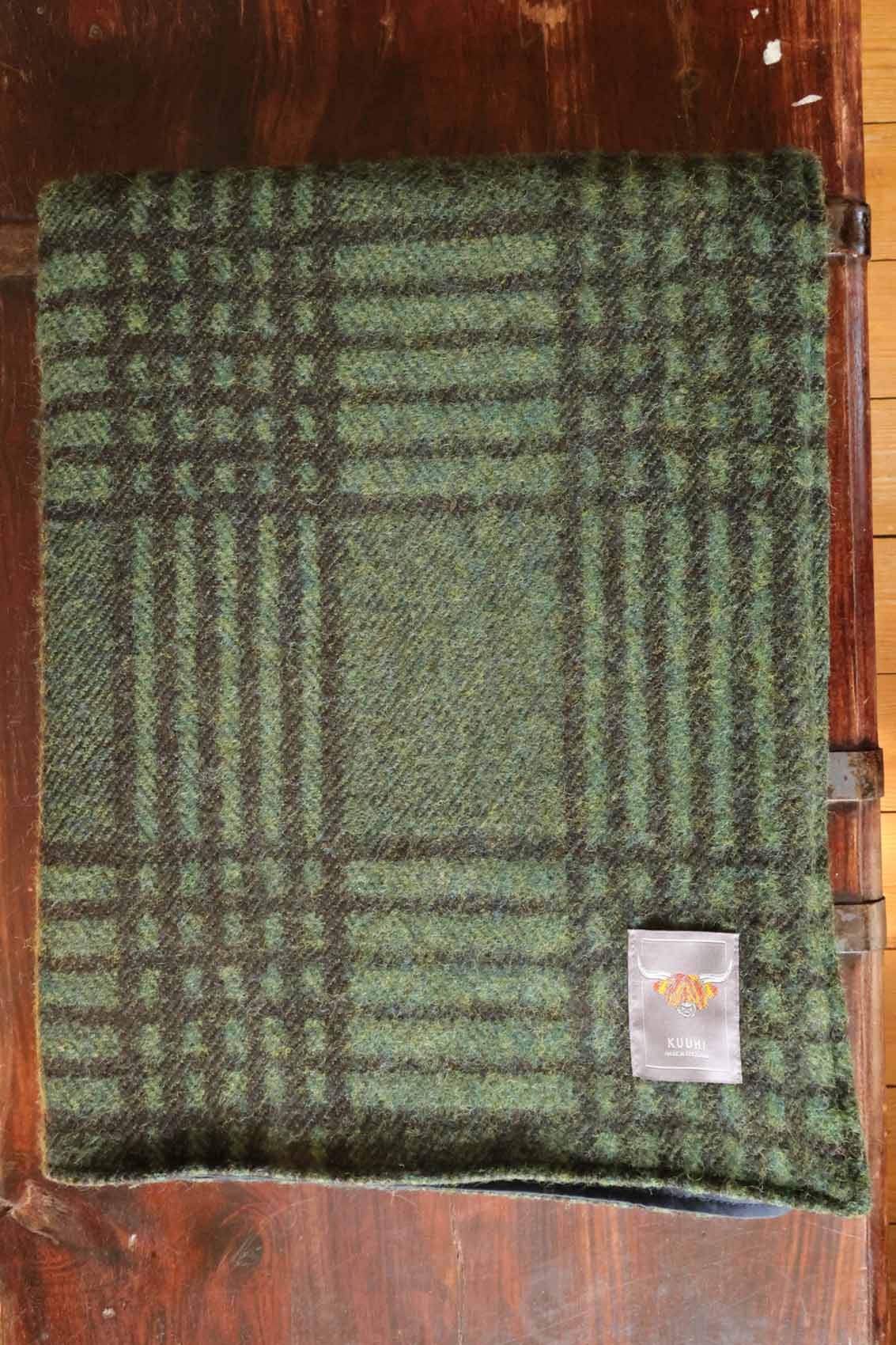 Family Picnic Blanket | Blue and Grey Shetland Wool