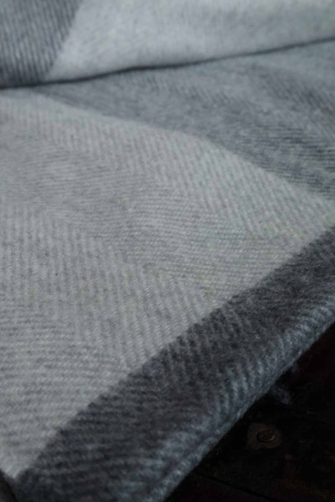 Large Cashmere Stole | Checked Gray
