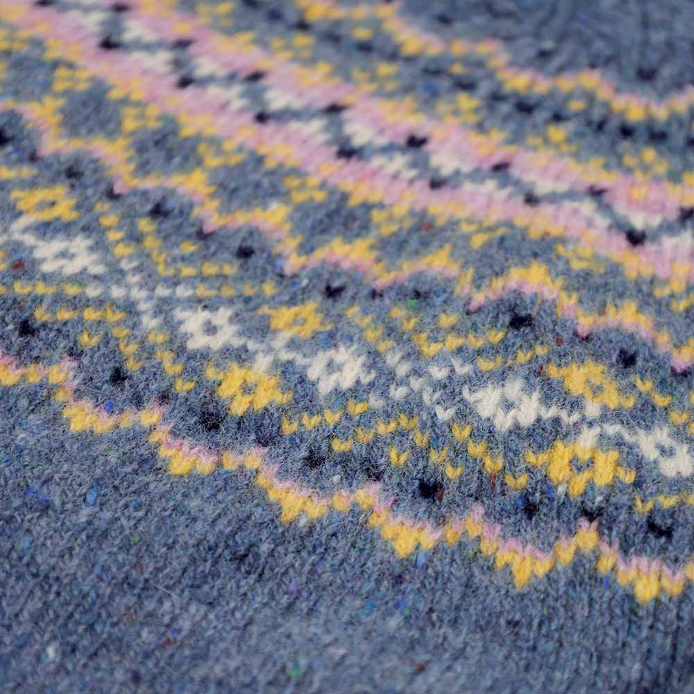 Fair Isle-Pullover Damen | Himmel Blau