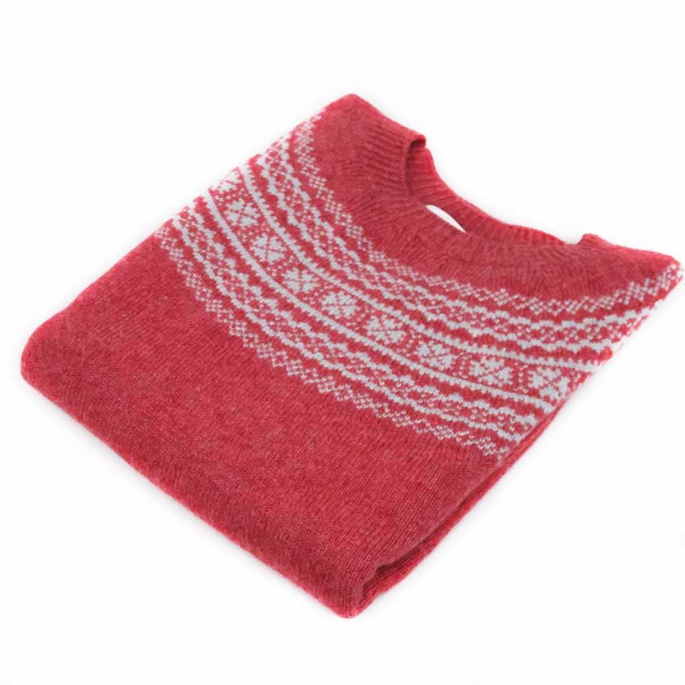 Harley-Scotland-Damen-Fairisle-Pullover-Pastel-Rosa-vorne