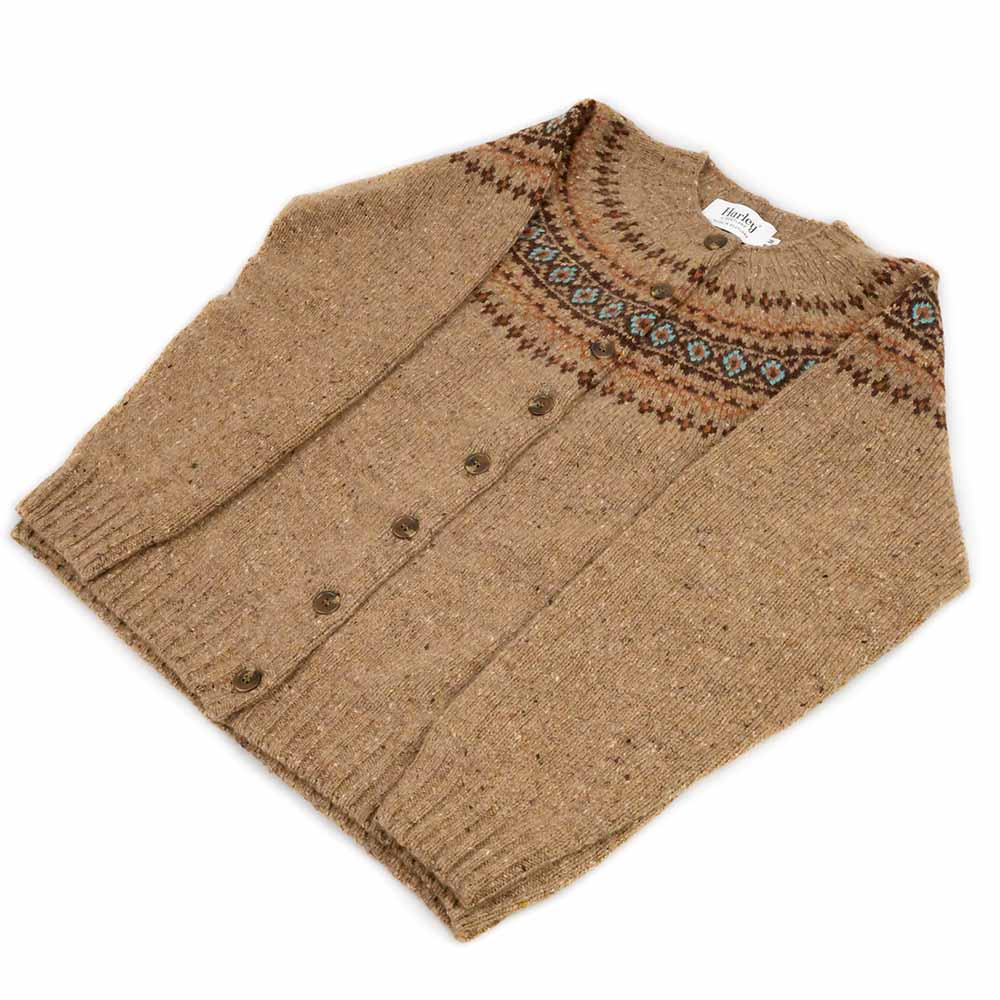 Fairisle Damen Strickjacke | Teak Braun