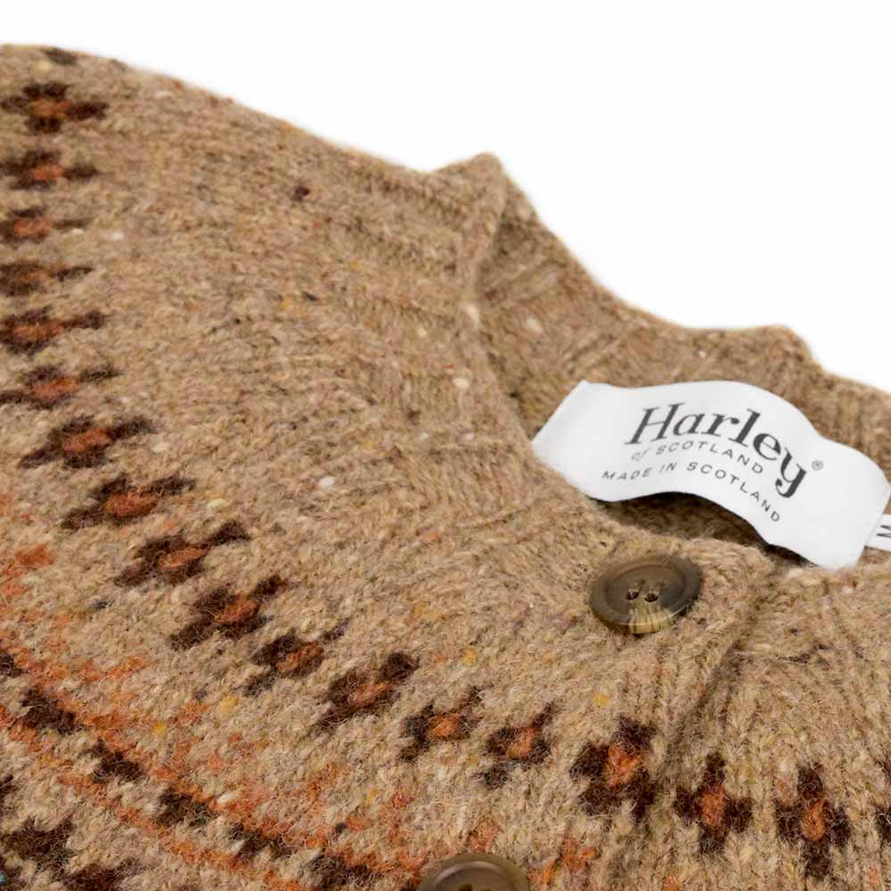 Harley-Scotland-Damen-Strickjacke-Fairisle-Kragen