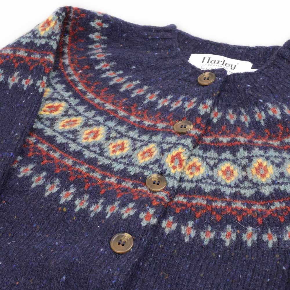 Cardigan Harley Scotland pour femme, motif Fair Isle, bleu