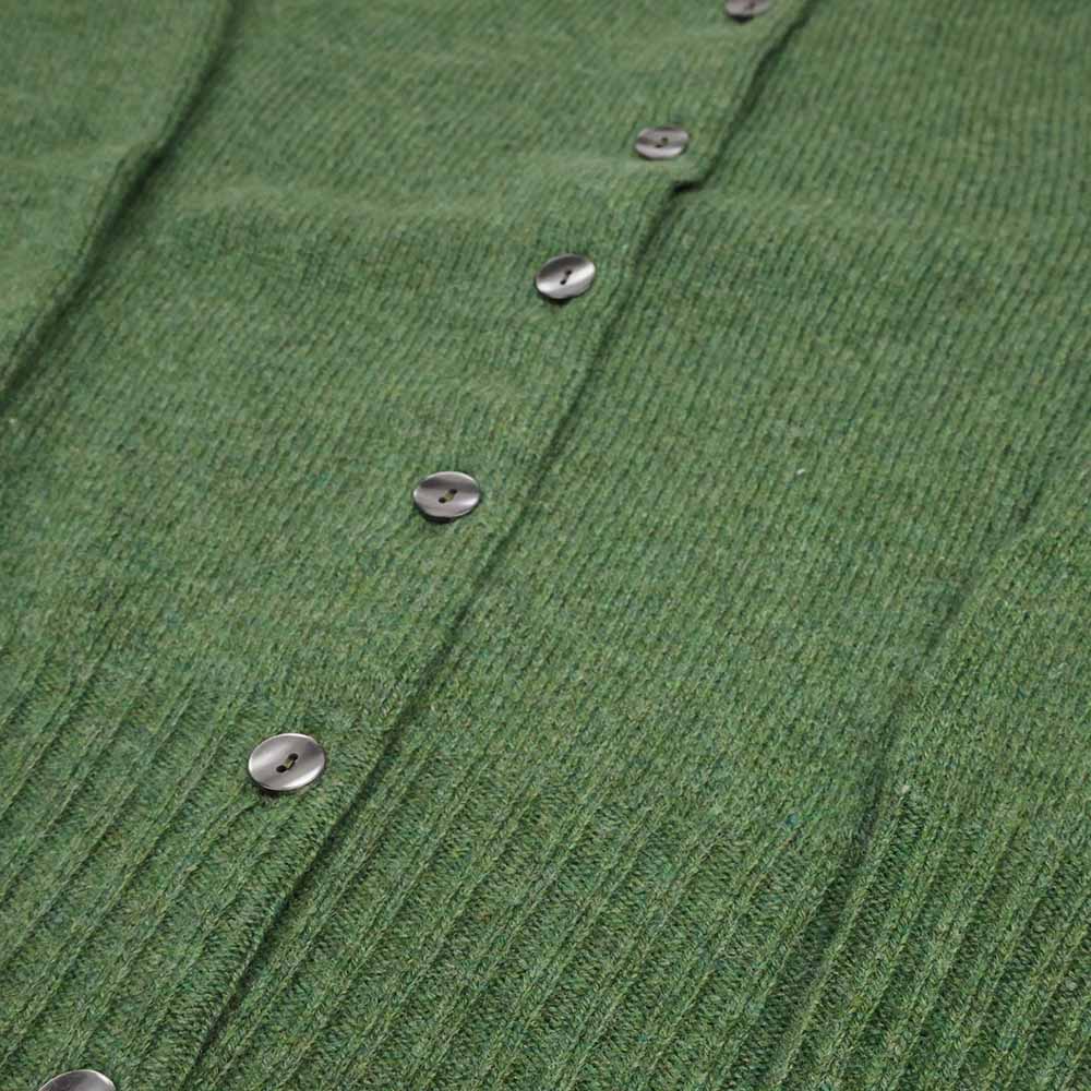 Reine Schurwolle Strickjacke | Olivgrün