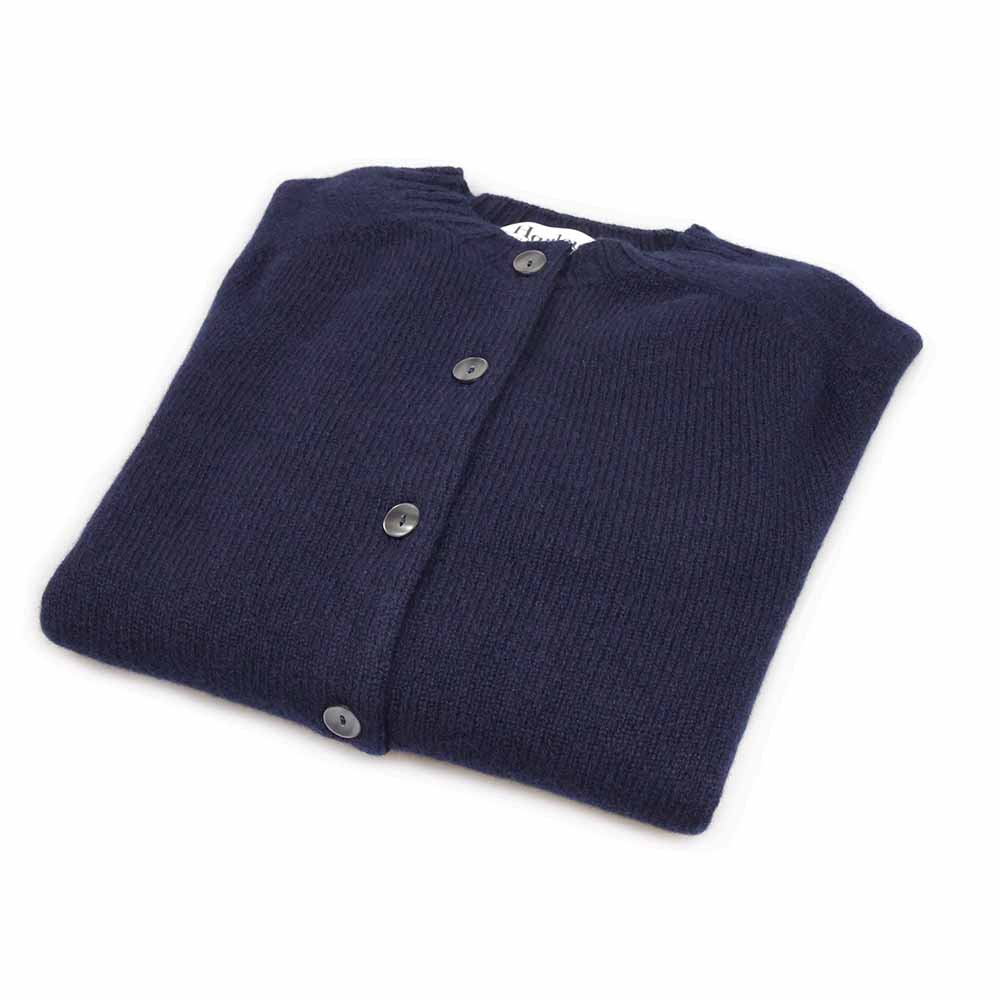 Reine Schurwolle Strickjacke | Nero Navy