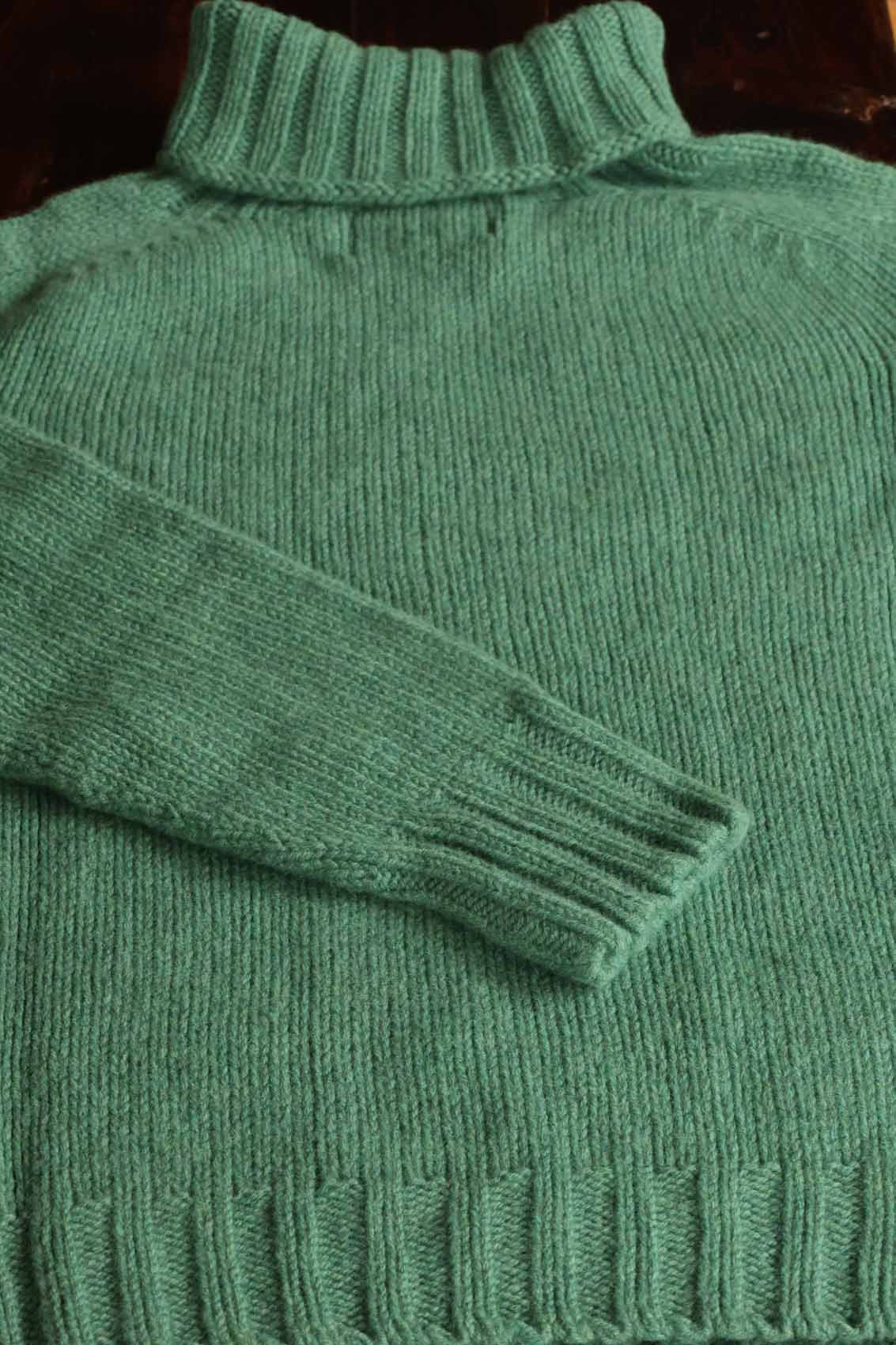 Damen Wool Pullover mit Rollkragen | Reine Lammwolle Grün