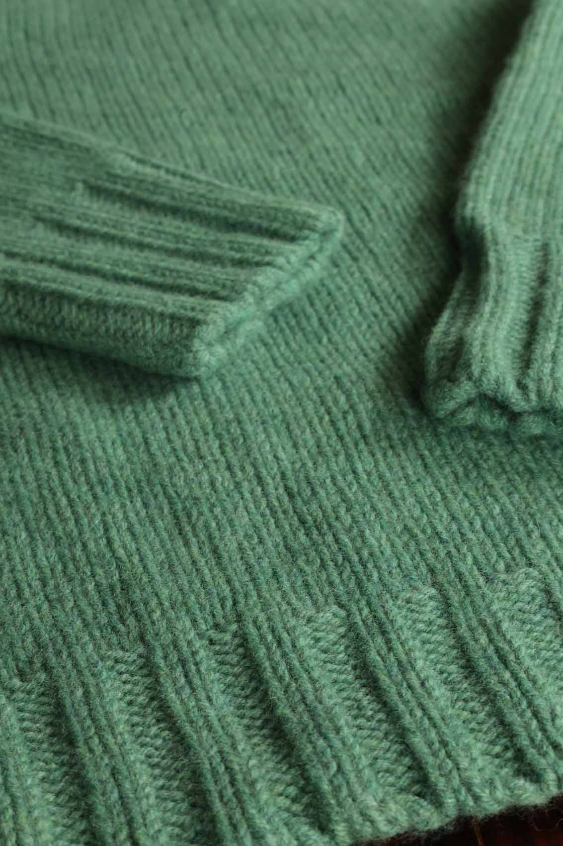Damen Wool Pullover mit Rollkragen | Reine Lammwolle Grün