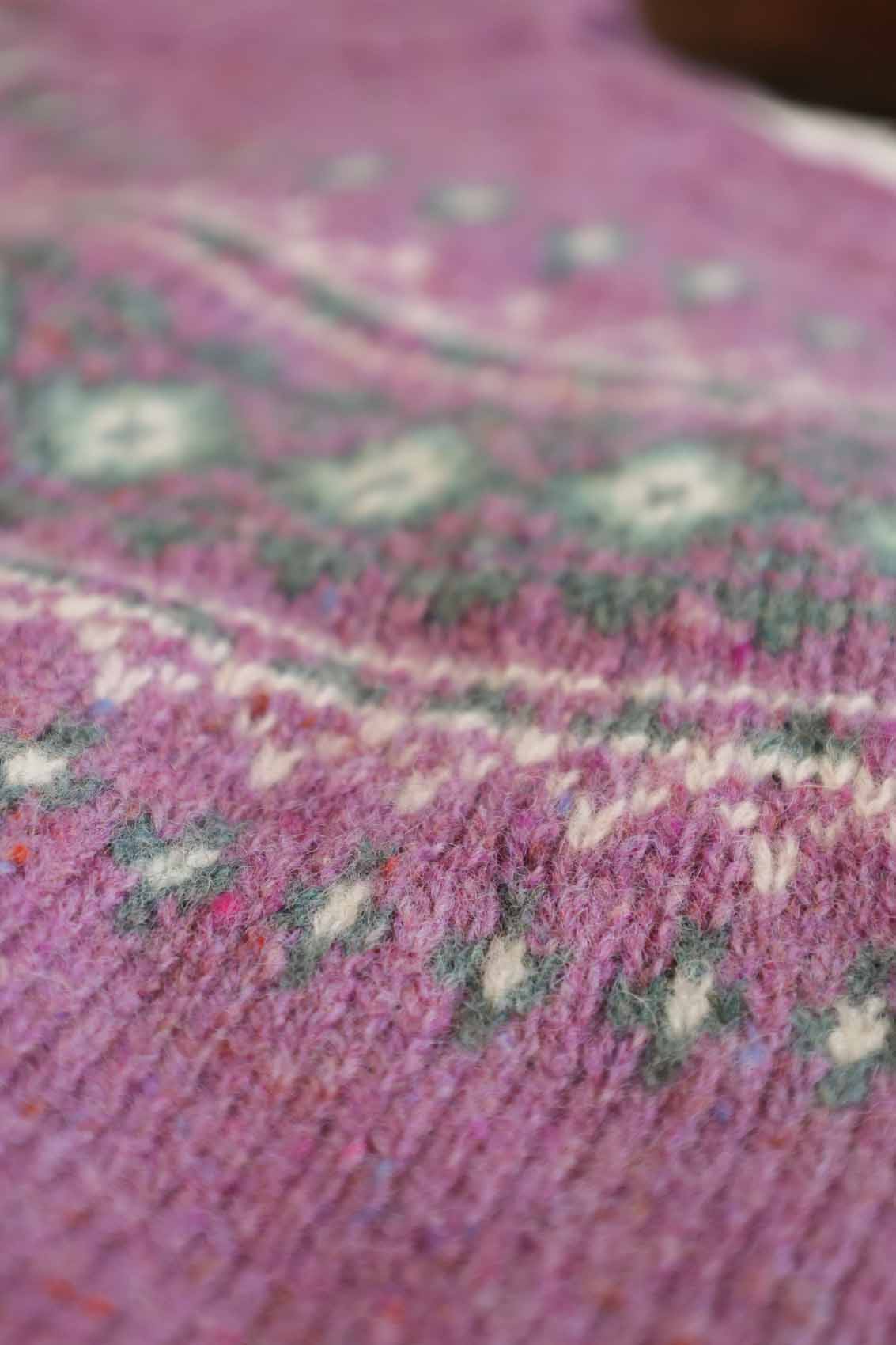 Fair Isle-Pullover Damen | Lila Distel