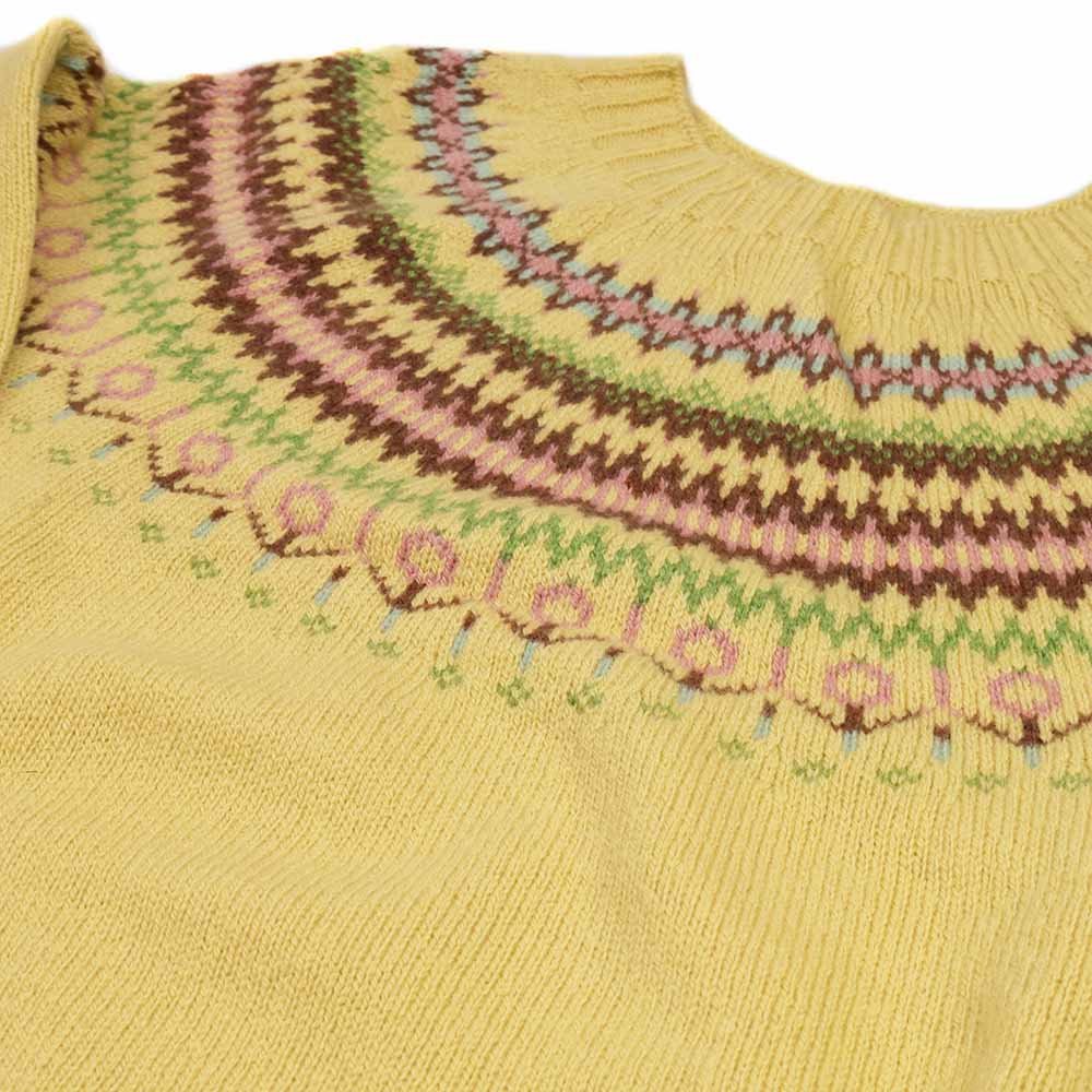 Pull Harley pour femme, jaune pastel, en laine vierge ultra-douce, col