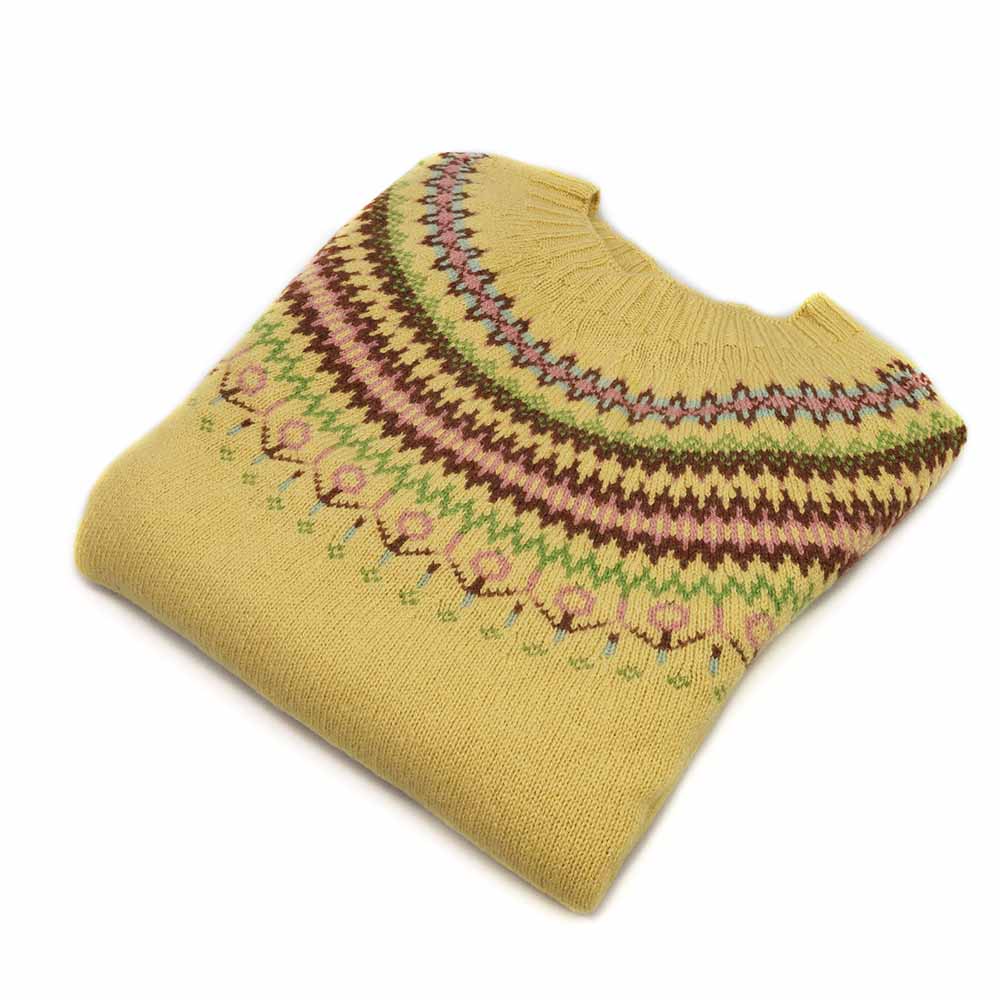 Fairisle Pullover | Superfine Schurwolle Pastel Gelb