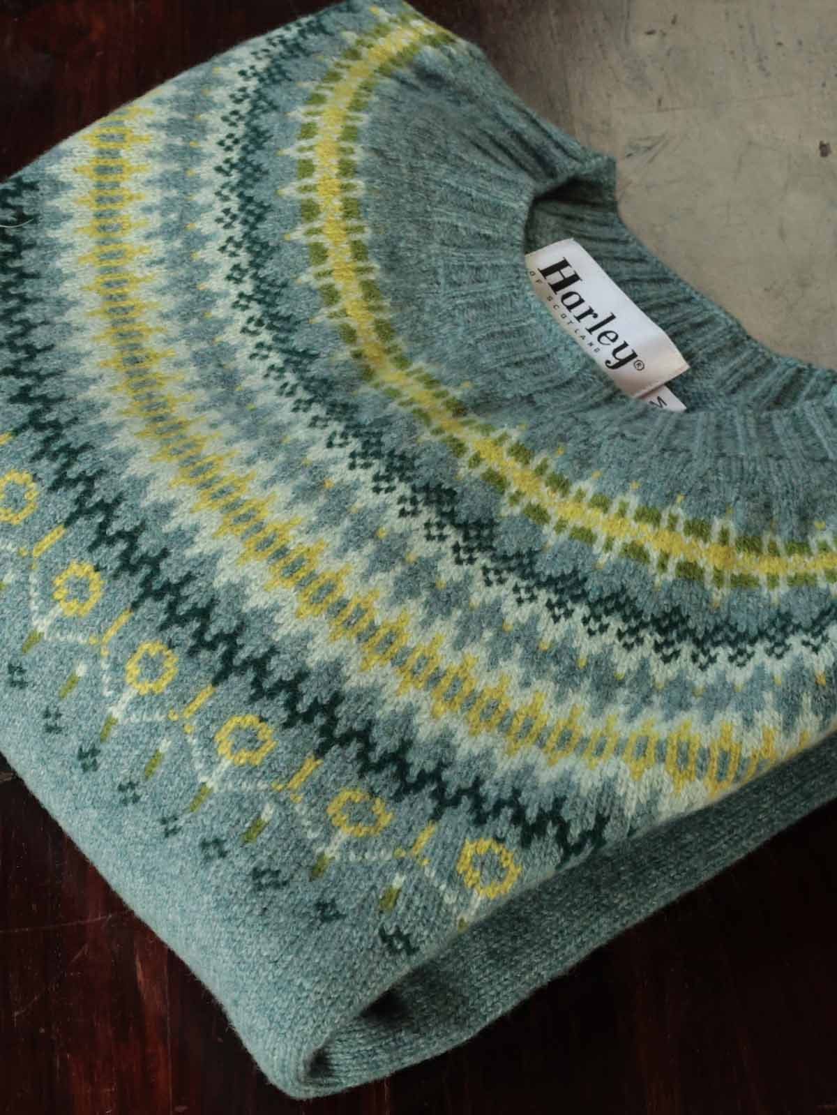 Fairisle Pullover | Superfine Lammwolle Pastel Grün (Bald Wieder erhätlich)