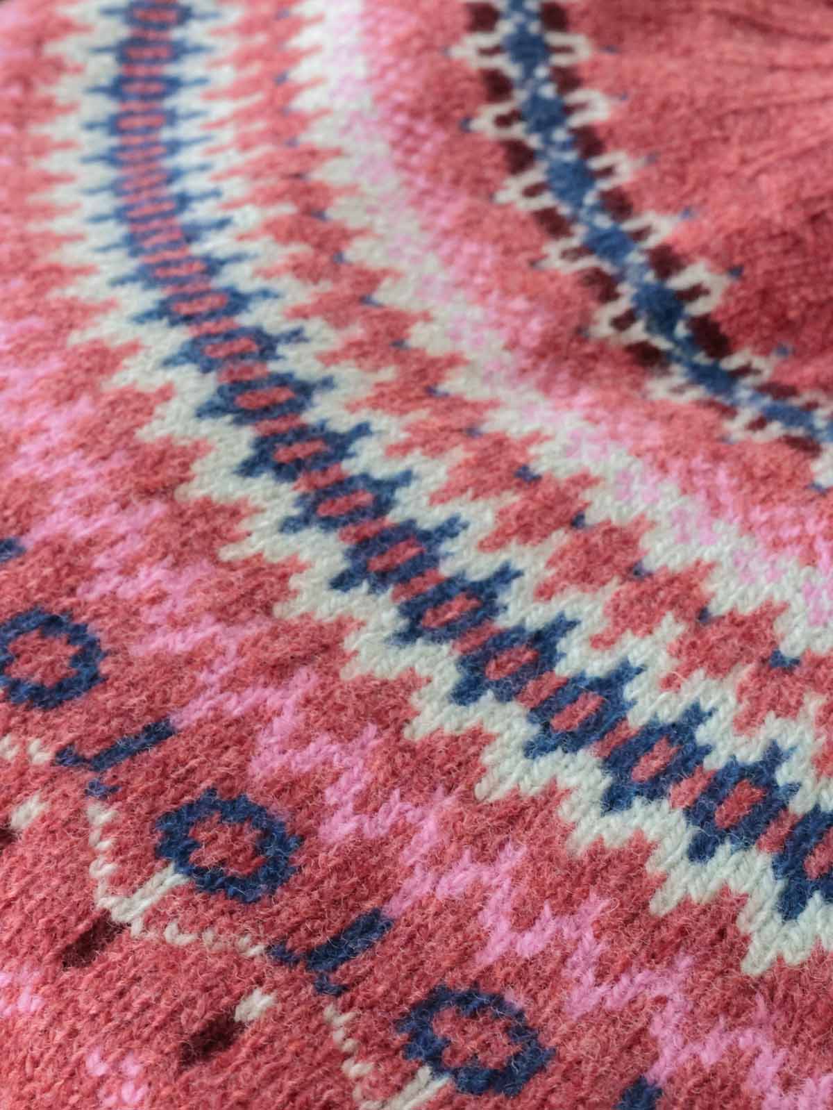 Fairisle Pullover | Superfine Lammwolle Pastel Rosa