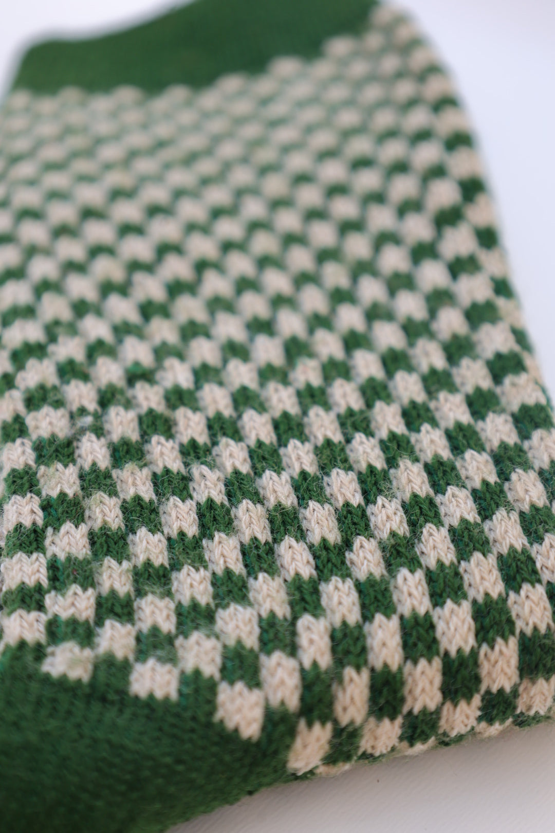 Women's Checkered Socks - Ivy Green