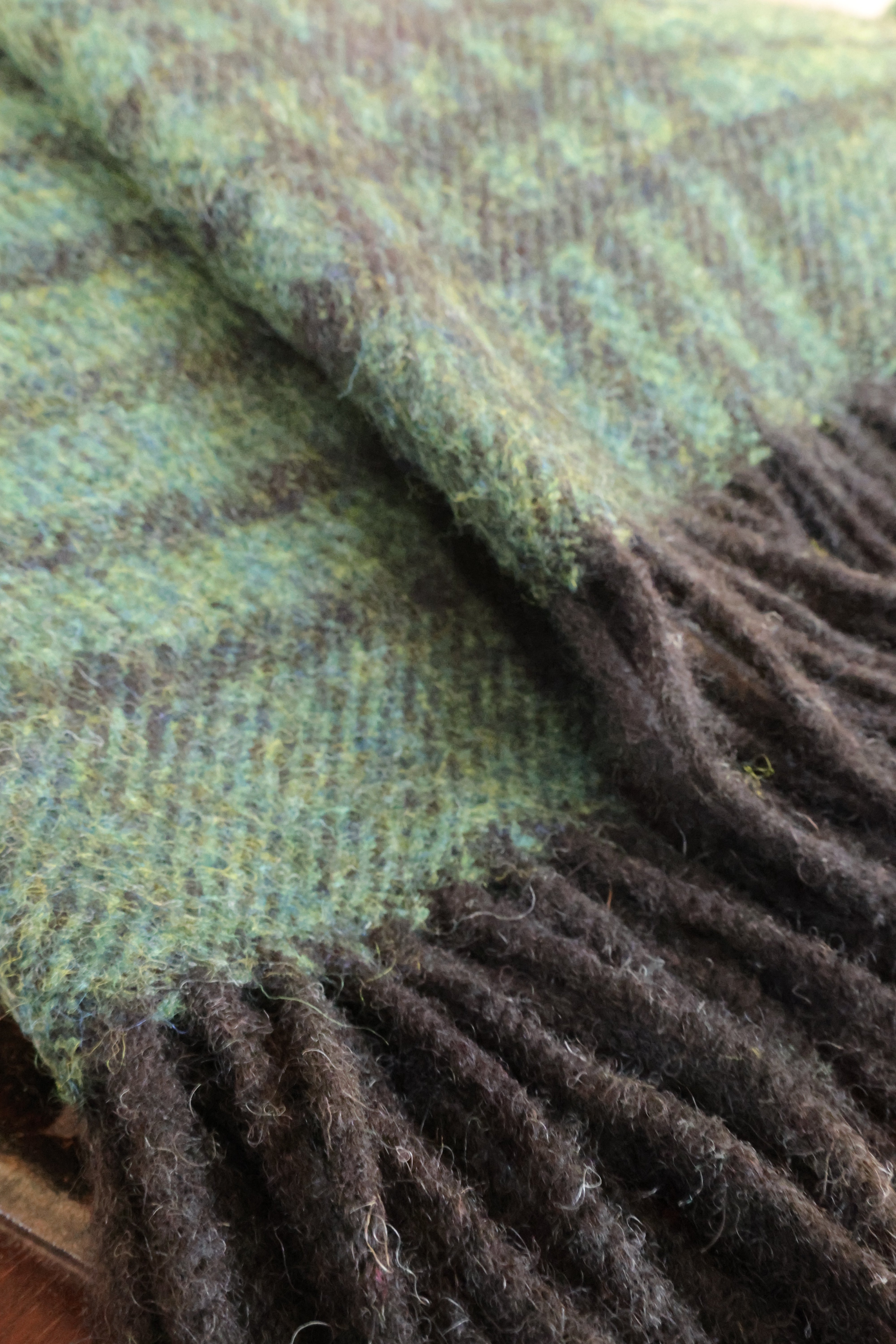 Shetland Wool Blanket Peacock Green