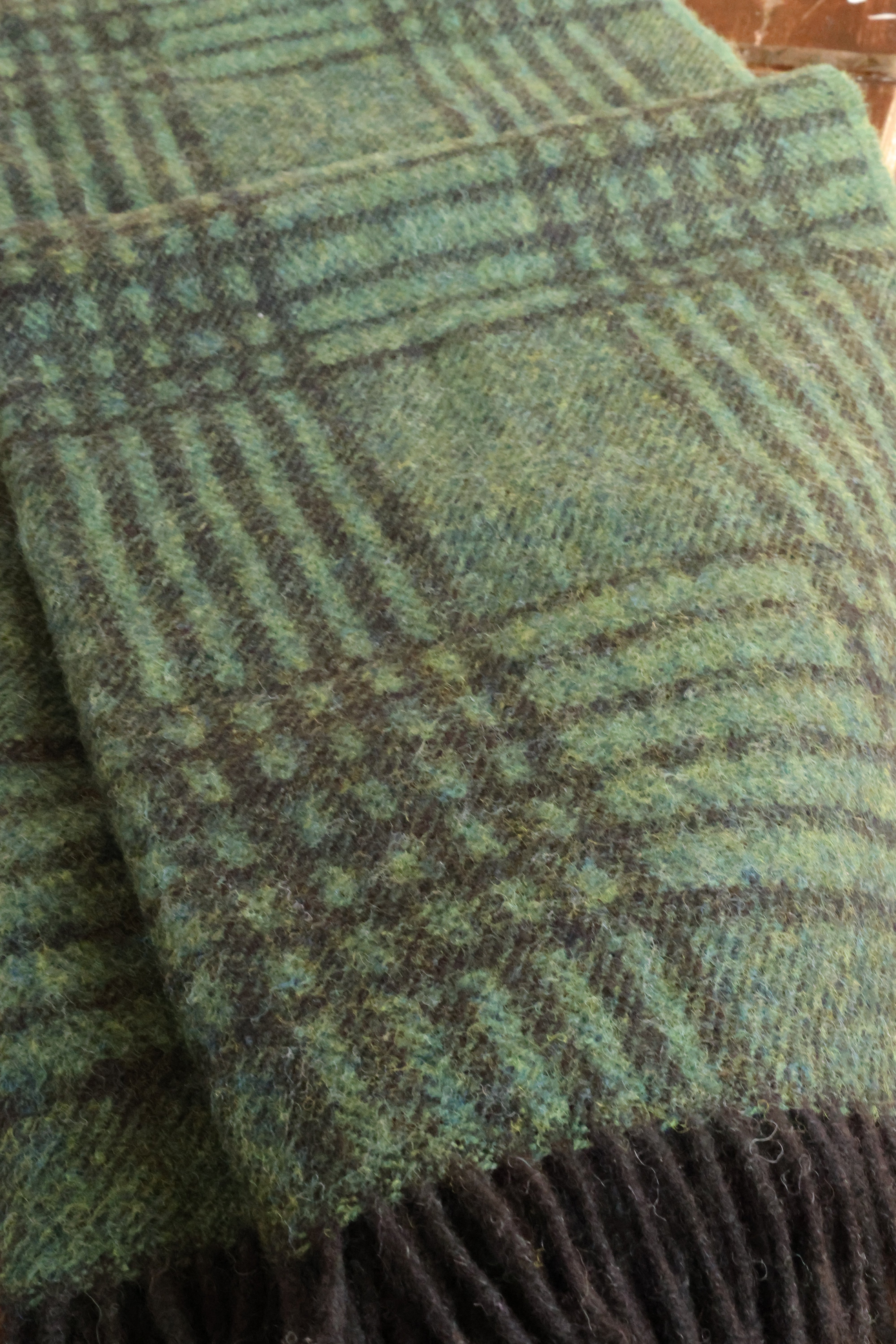 Shetland Wool Blanket Peacock Green