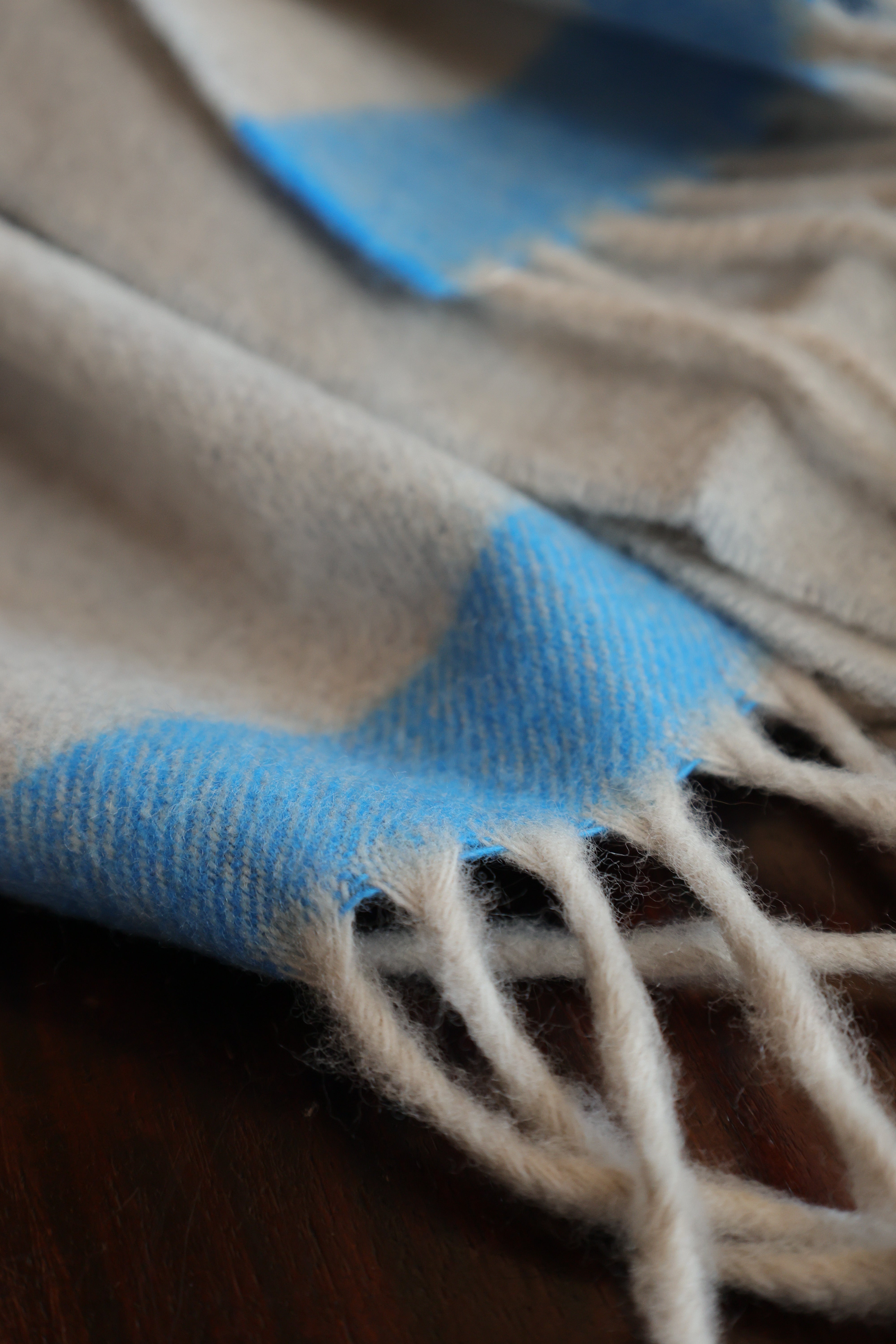 Kaschmir Lammswolle Schal Hell Grau