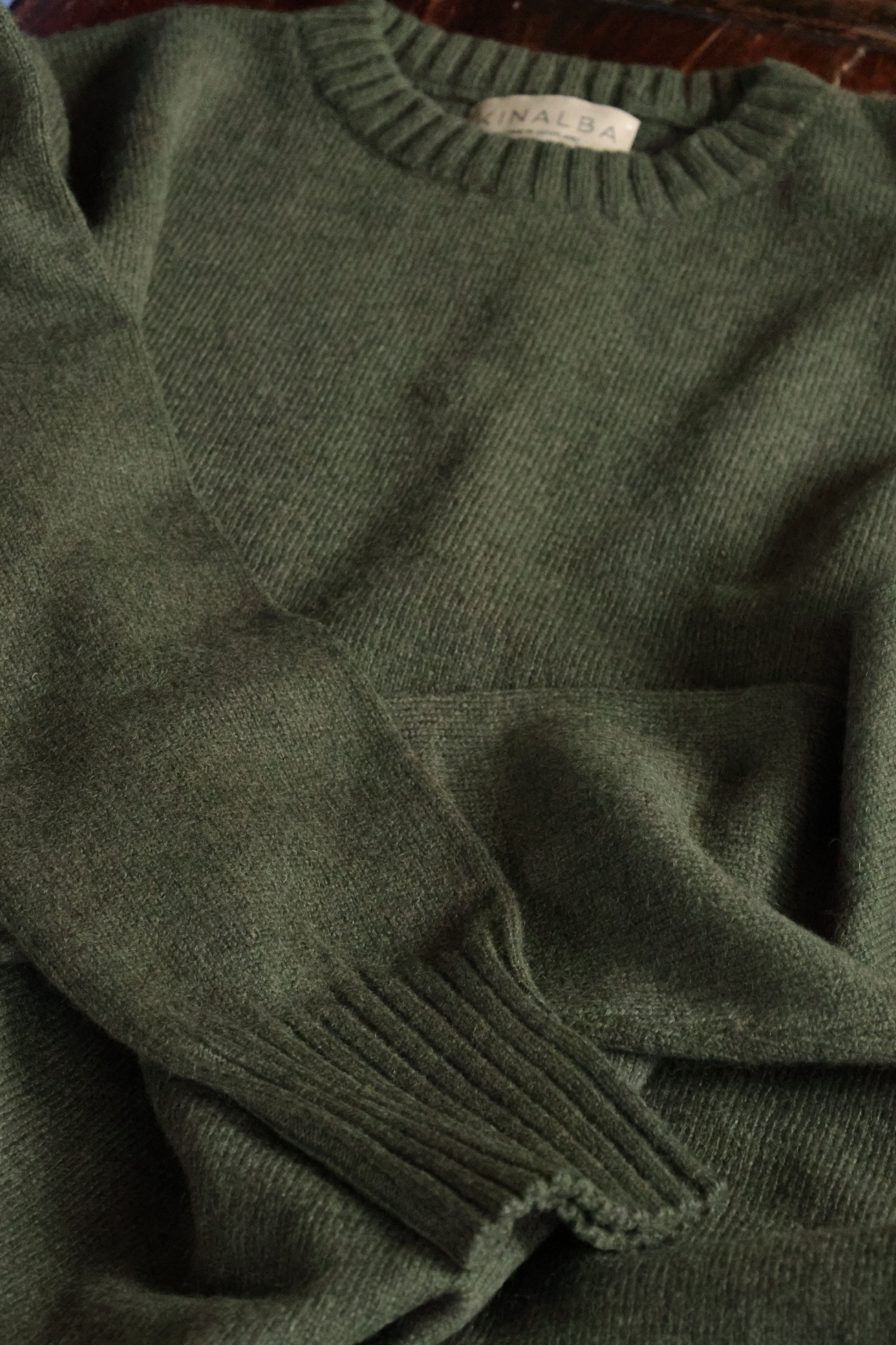 Kaschmir Rundhals Pullover Grün | Herren