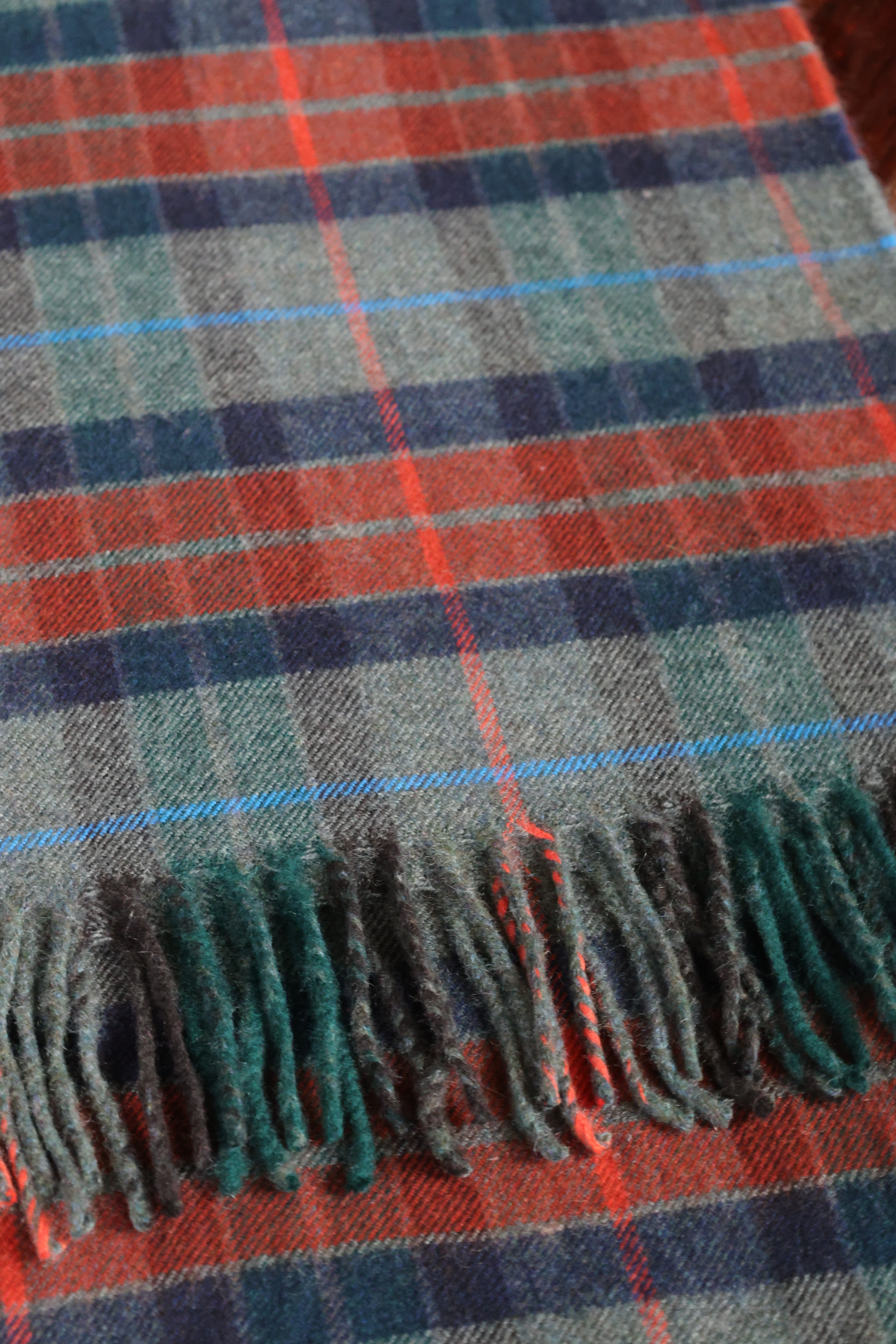 Kaschmirschal Tartan | Unisex | Grau, Orange Grün