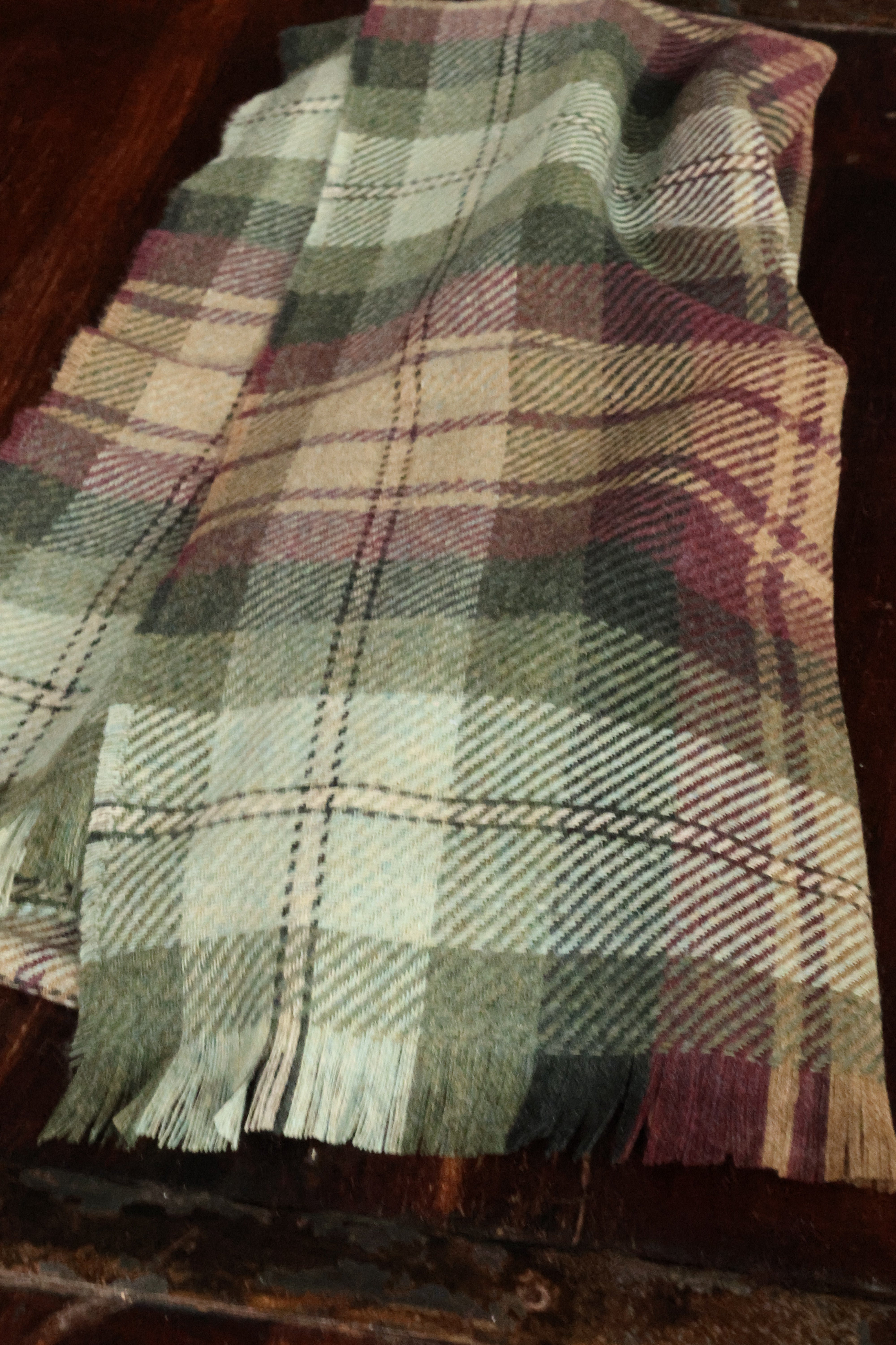 Wool Cashmere Scarf Checkered Auld Scotland