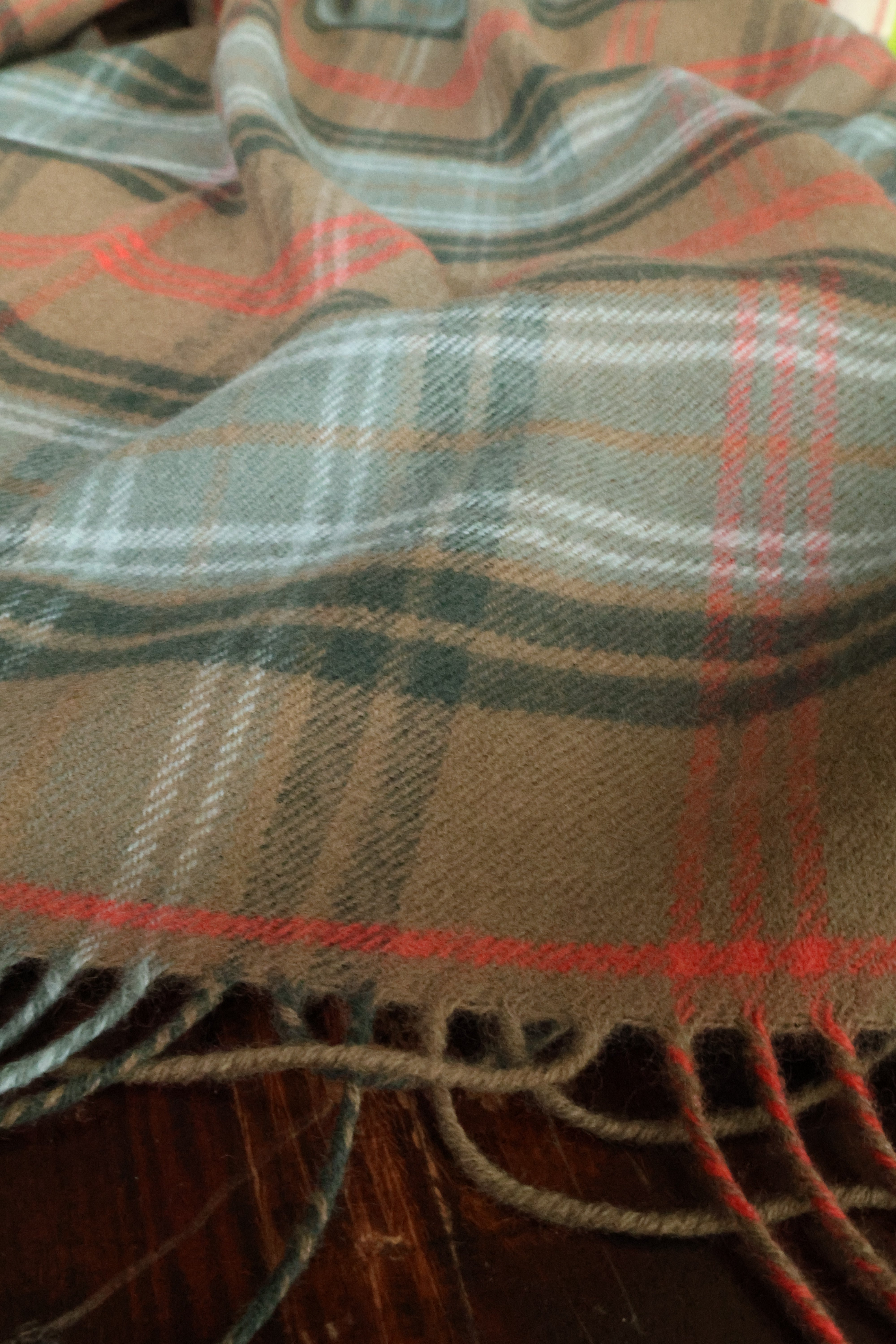 Wool blanket tartan brown