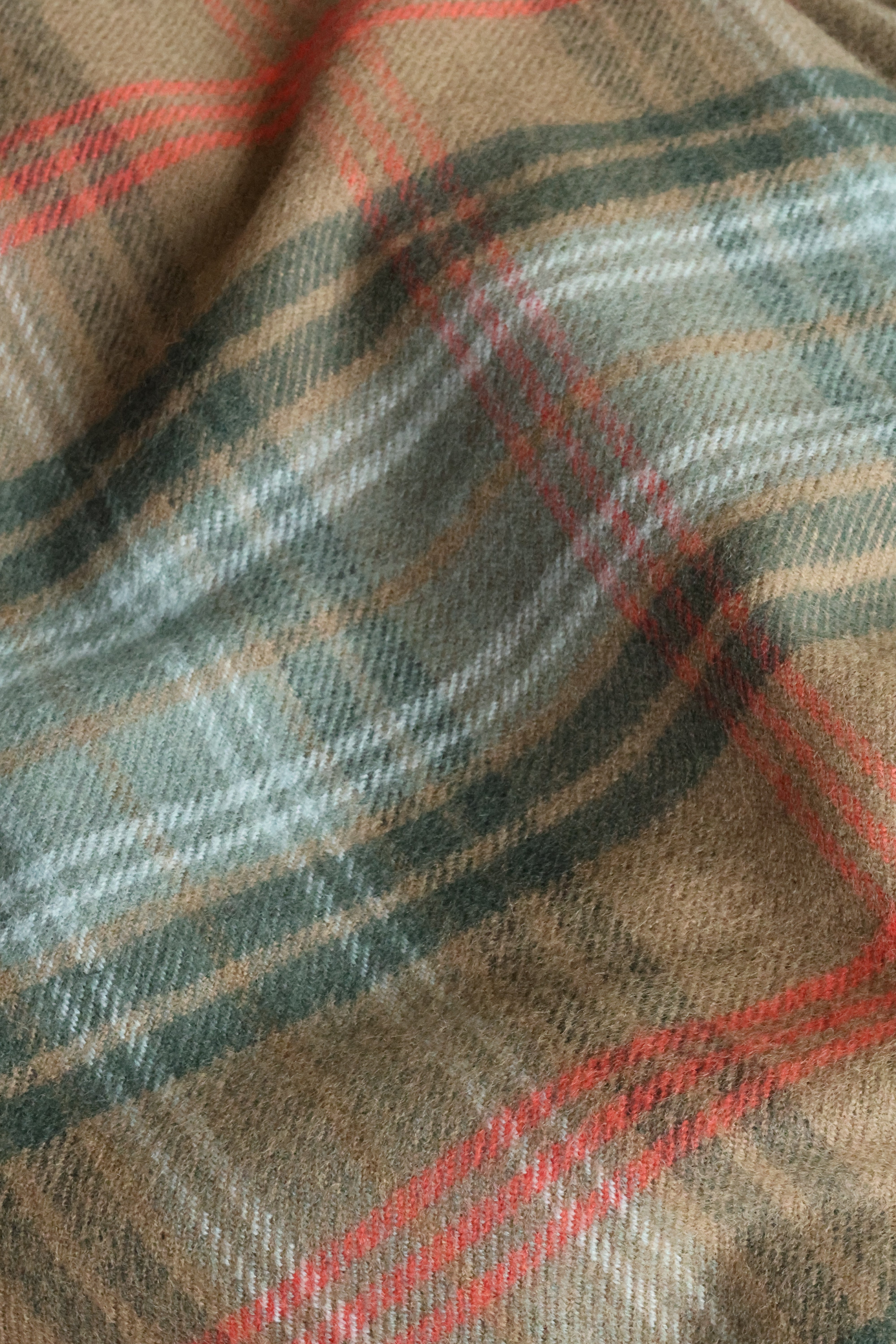 Wool blanket tartan brown