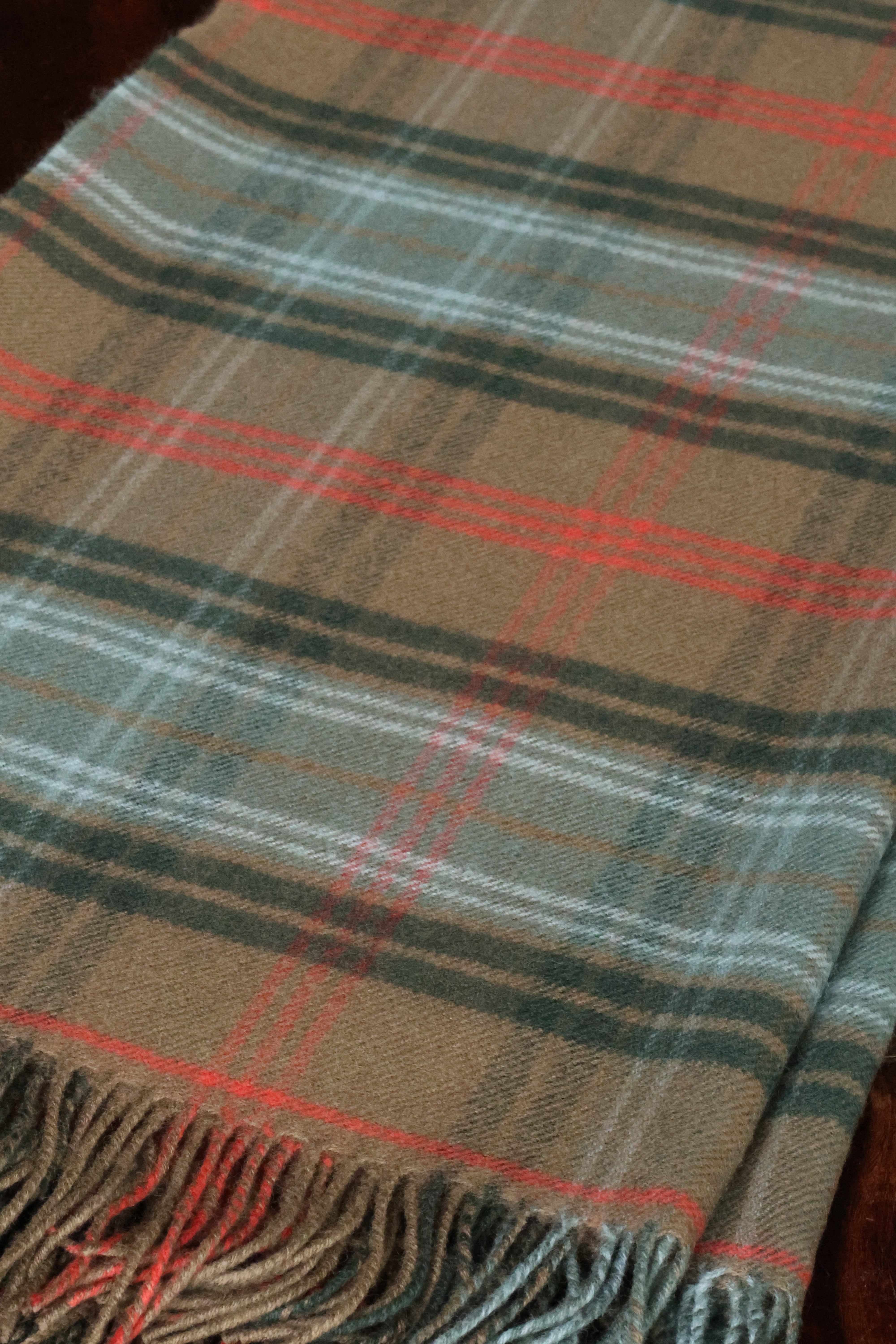 Wool blanket tartan brown