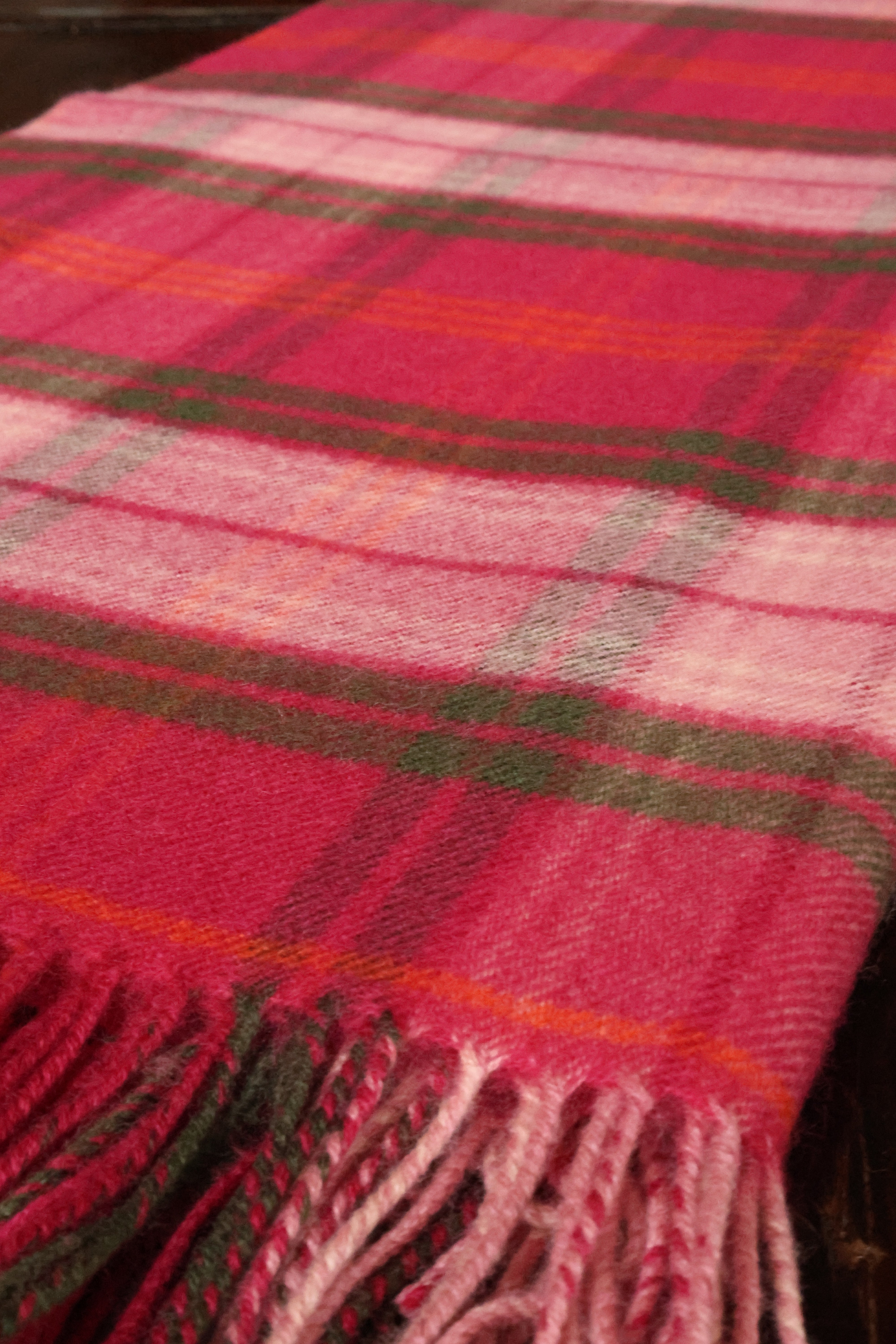 Wool blanket tartan brown