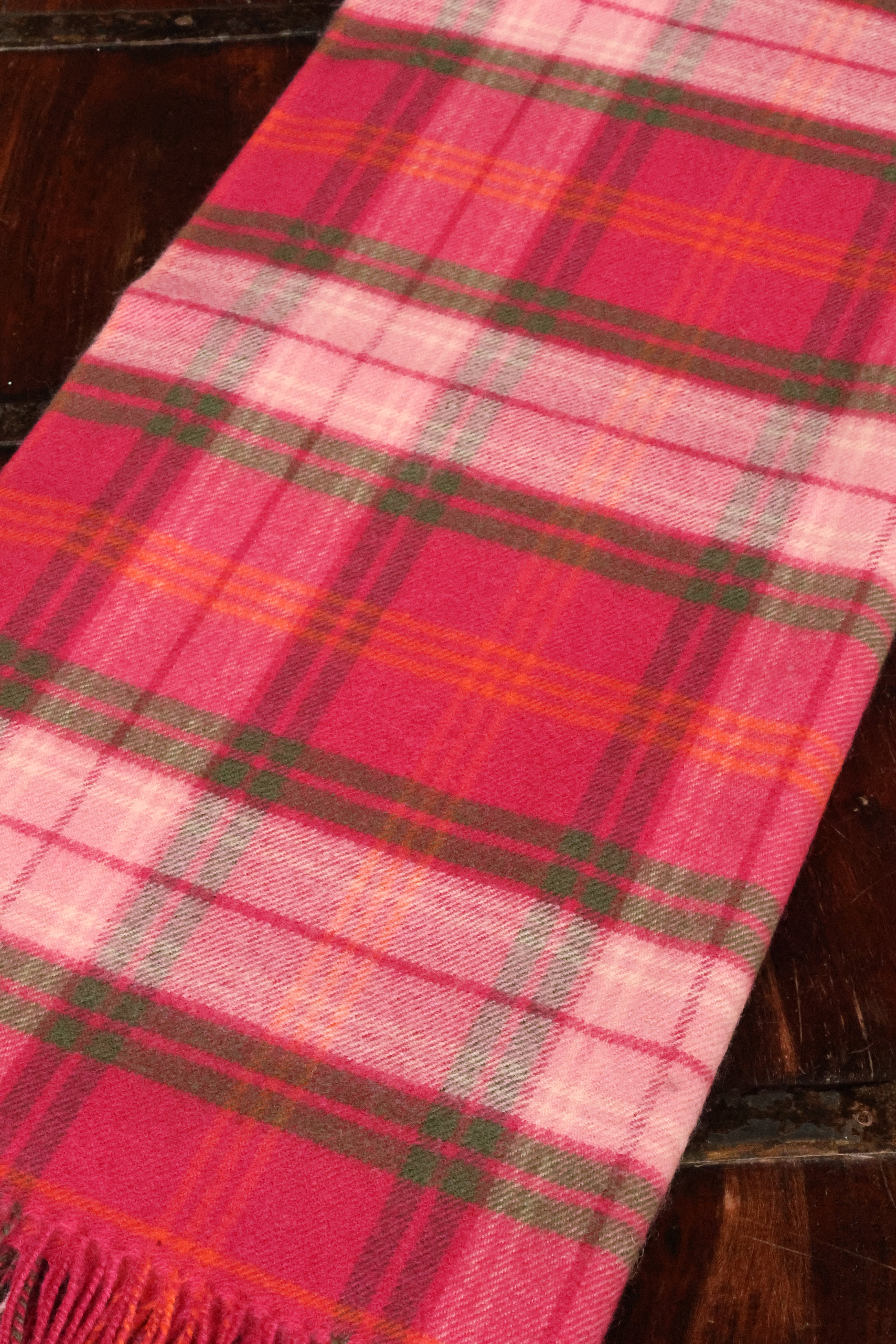 Wool blanket tartan brown