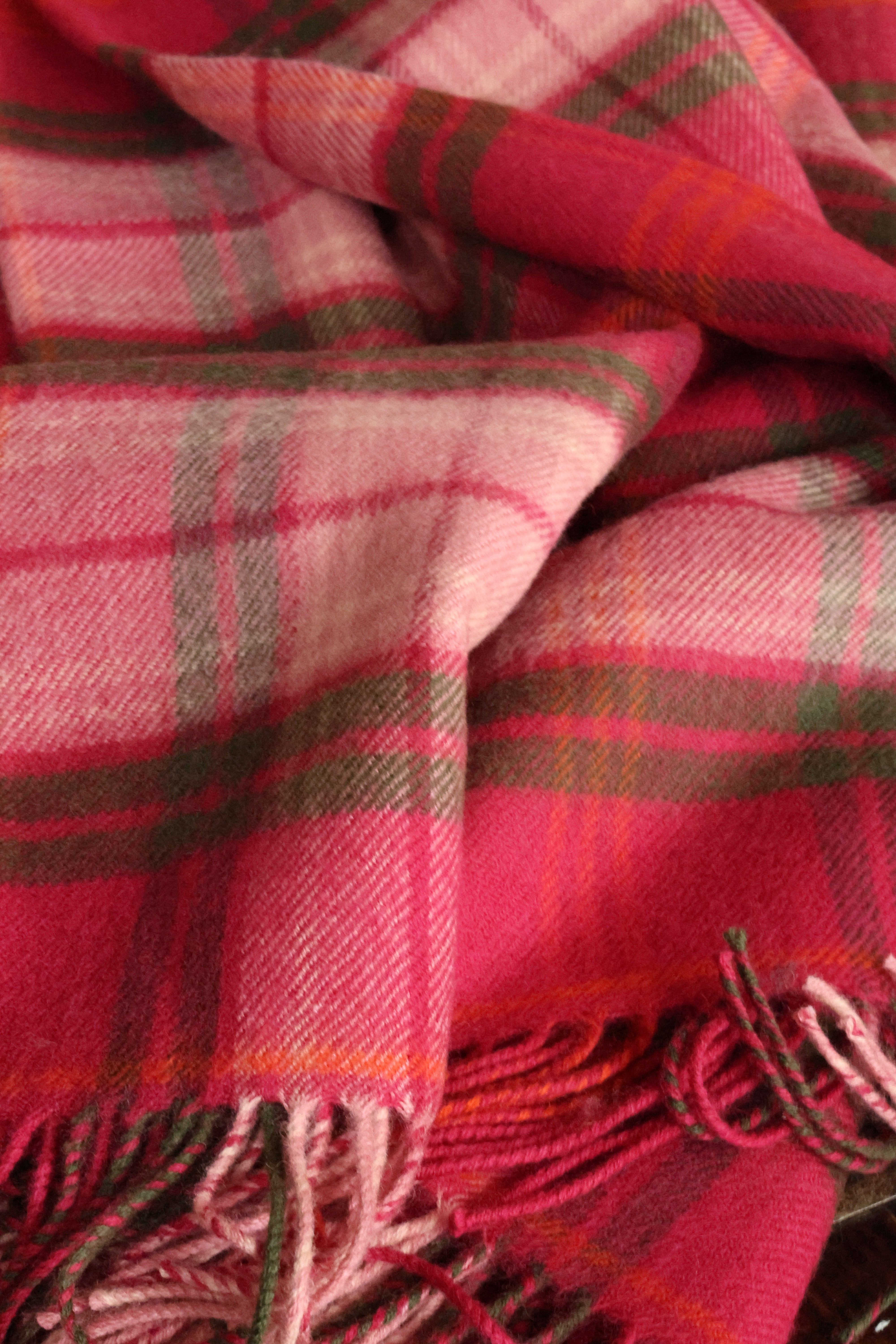Wool blanket tartan brown
