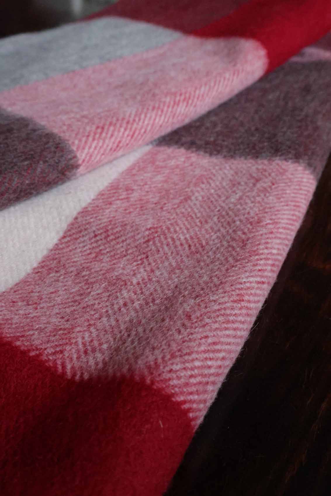 Large Cashmere Stole | Checked Red