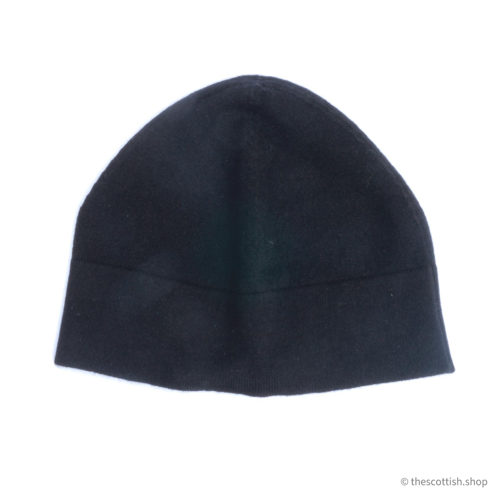 Kuuhi Kaschmir-Klassik-Mütze Schwarz — zeitloses Strickdesign, 100% Kaschmir, Unisex, Made in Scotland