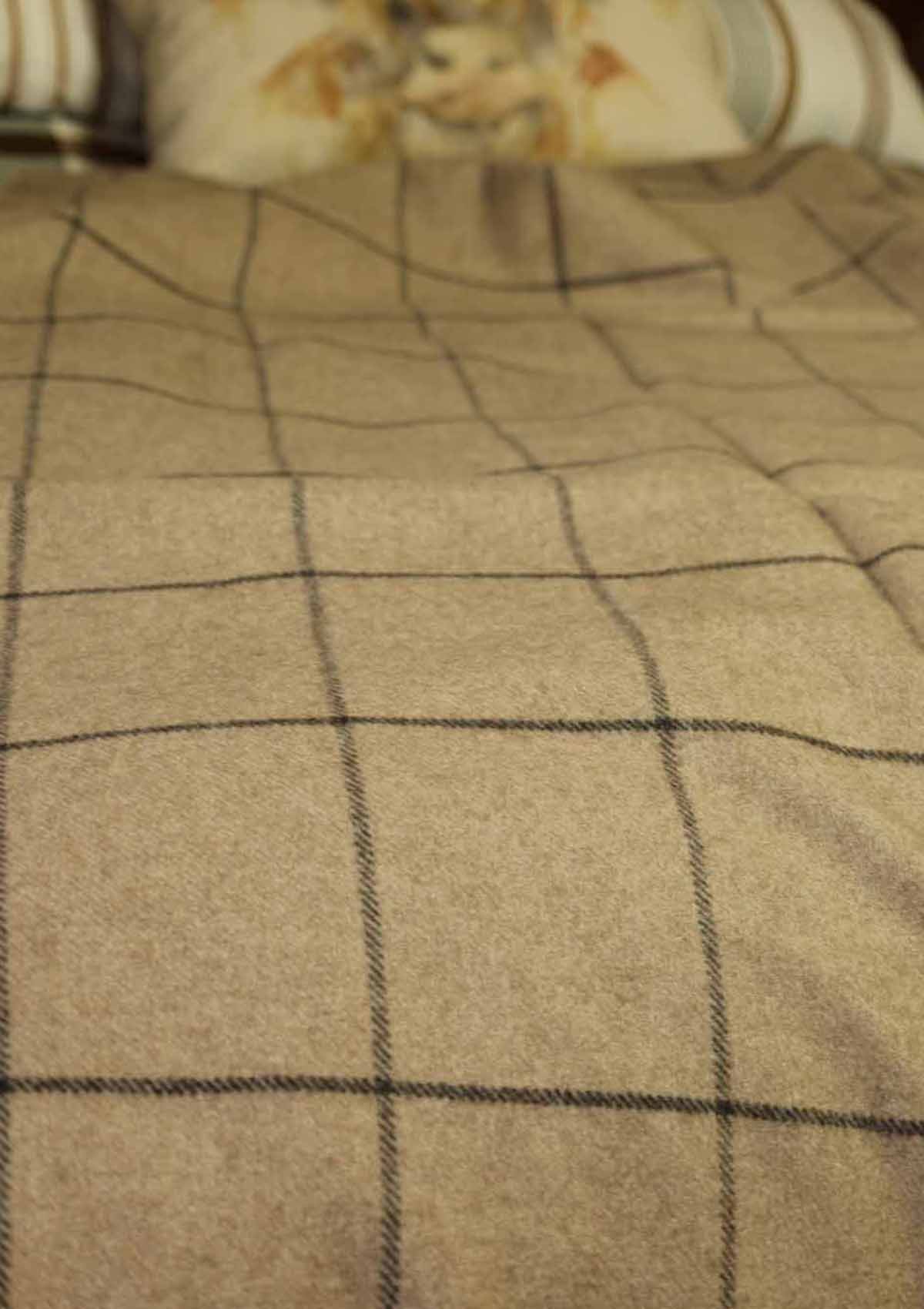 Kaschmir Tagesdecken Beige und Charcoal