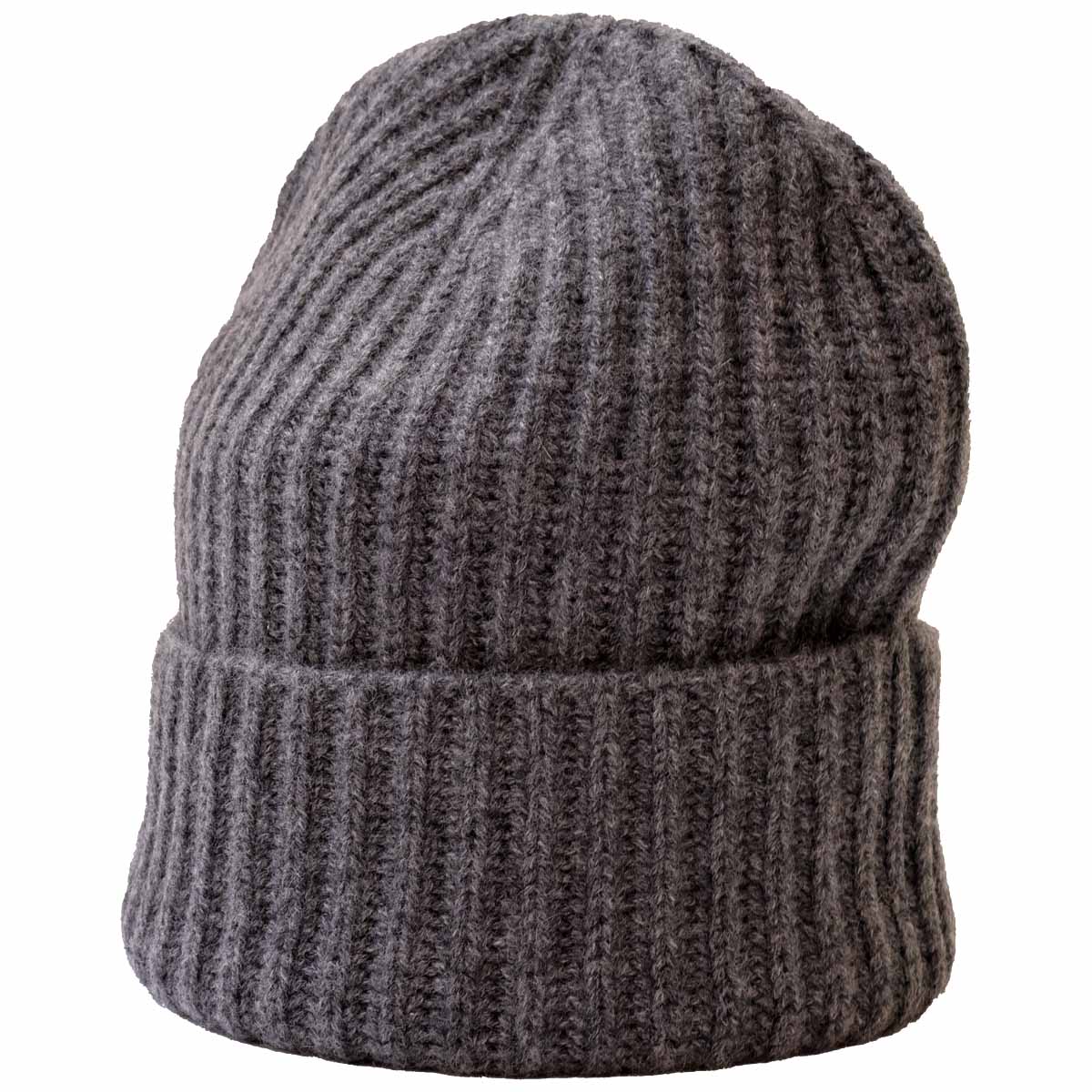 Cashmere Hat Ribbed Grey