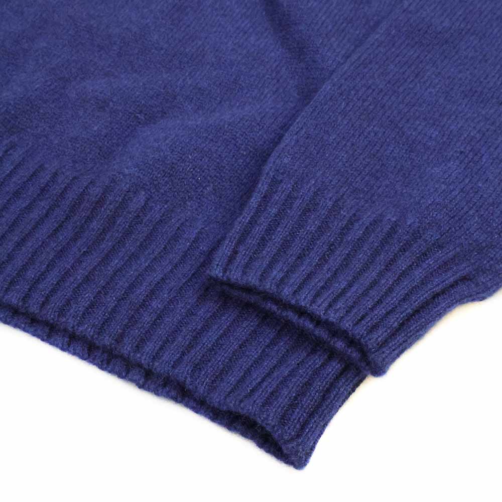 Kinalba Herren Kaschmir Pullover Blau Rundhals Taille